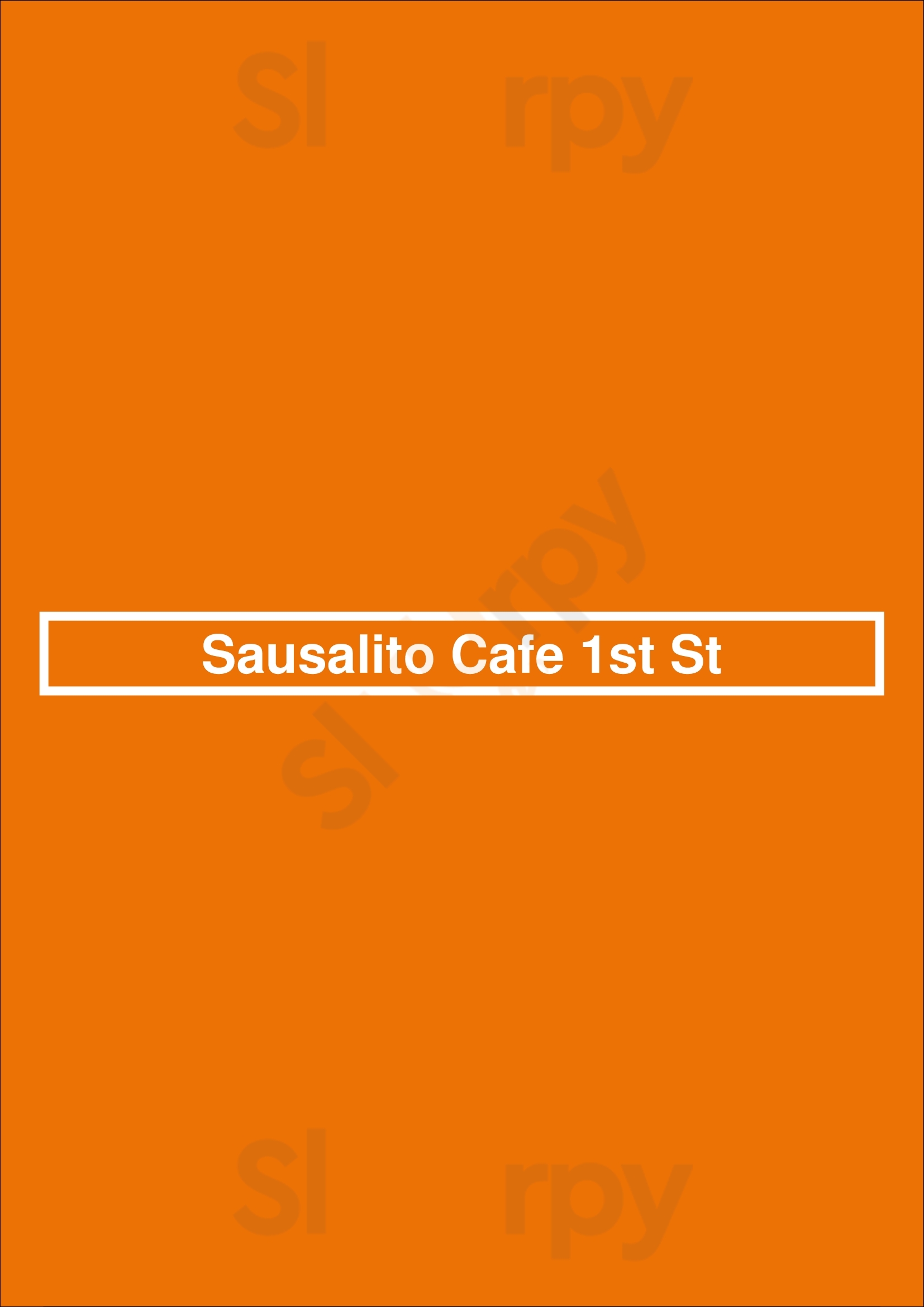 Main Menu - Sausalito Cafe 1st St