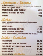La Parrilla Grill menu