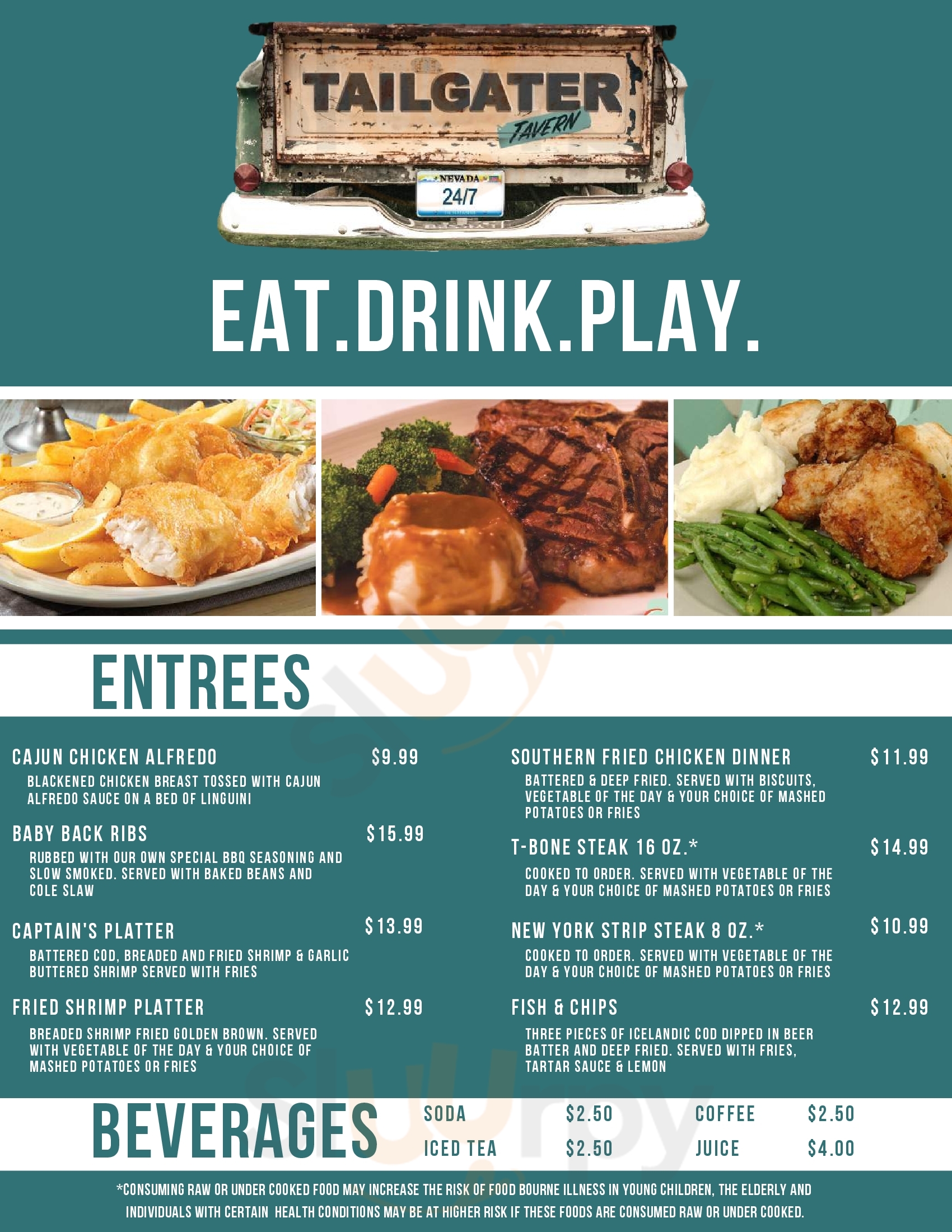 Main Menu - The Tailgater Tavern