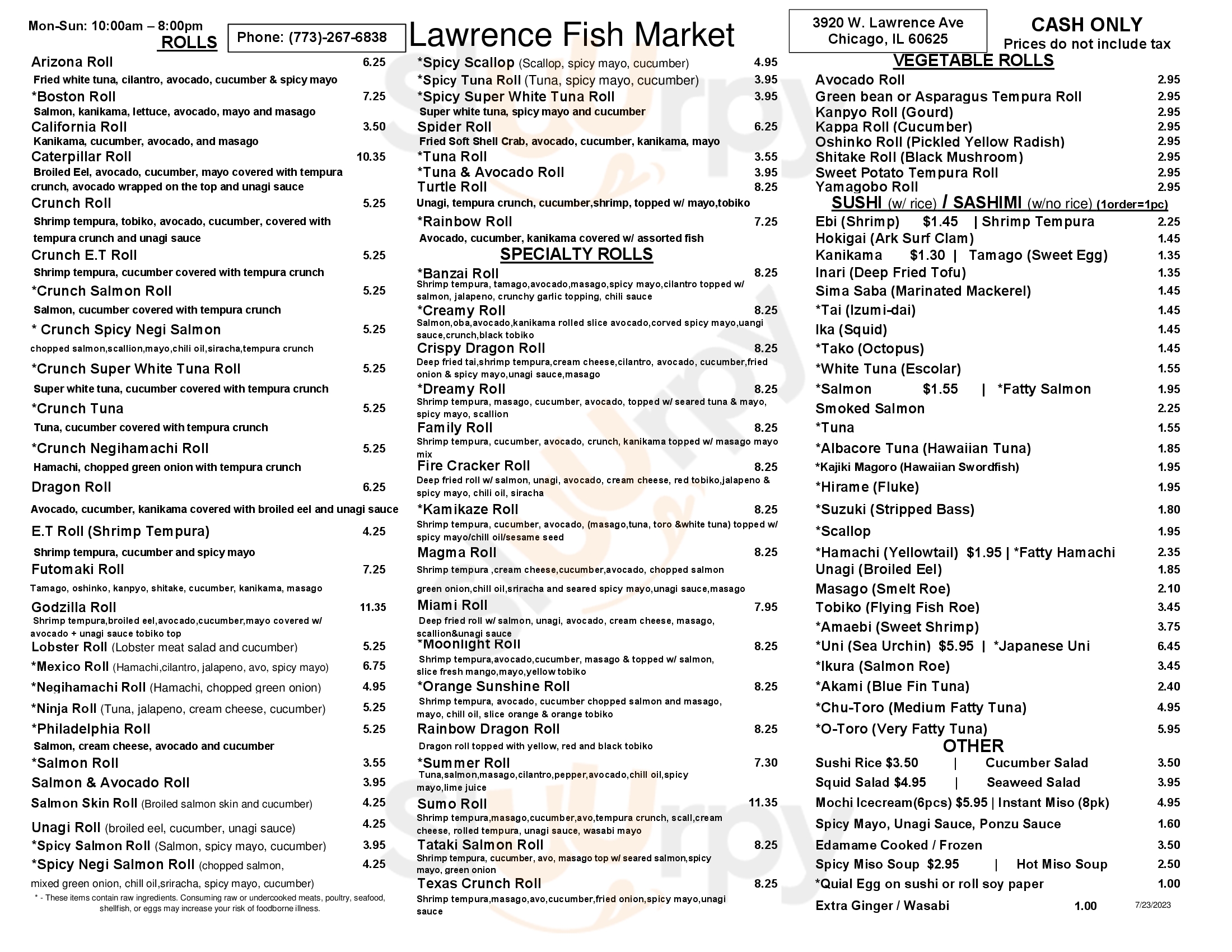 Lawrence Market Chicago Menu - 1