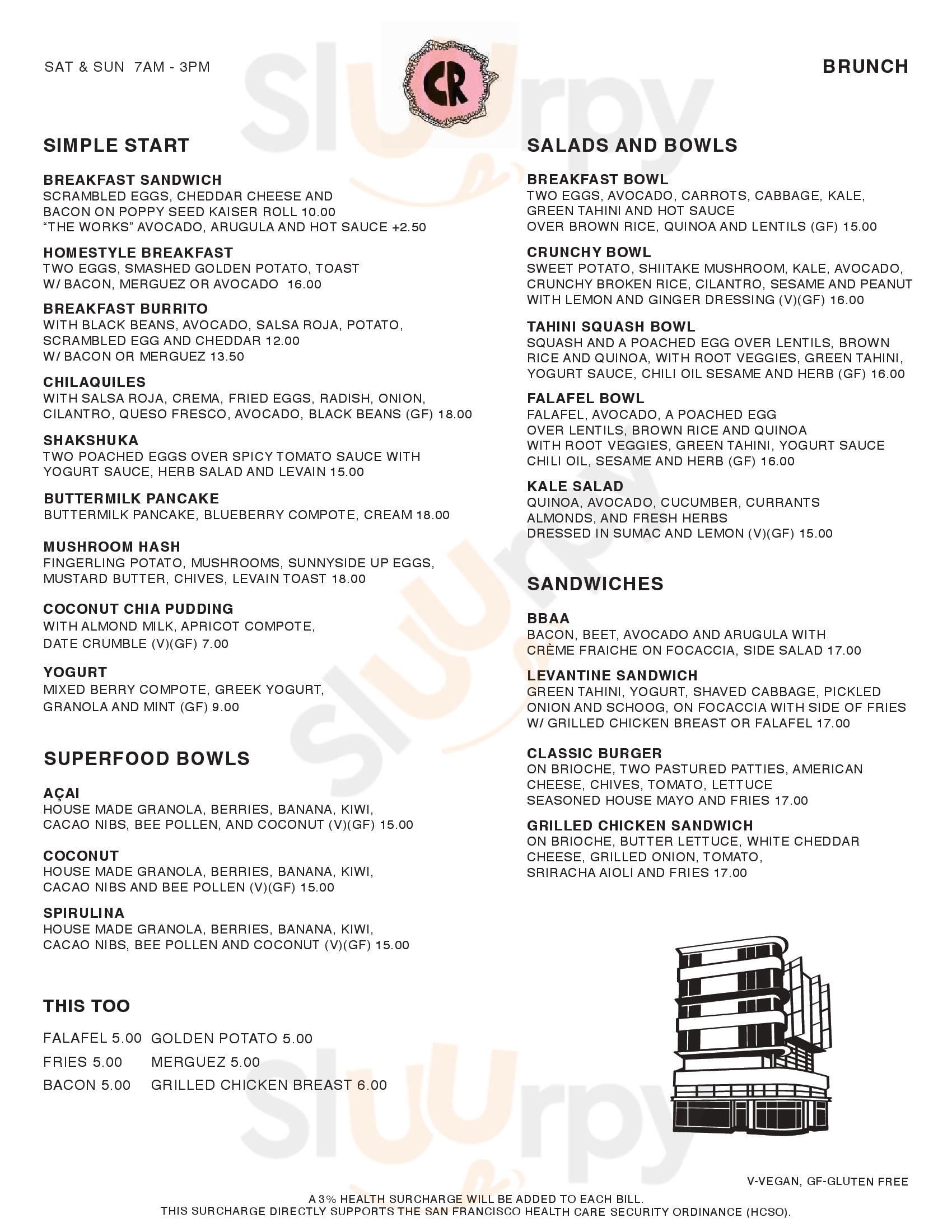 Cafe Reveille San Francisco Menu - 1