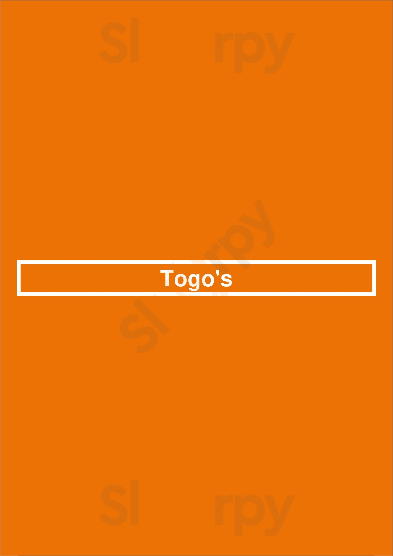 Togo's San Francisco Menu - 1