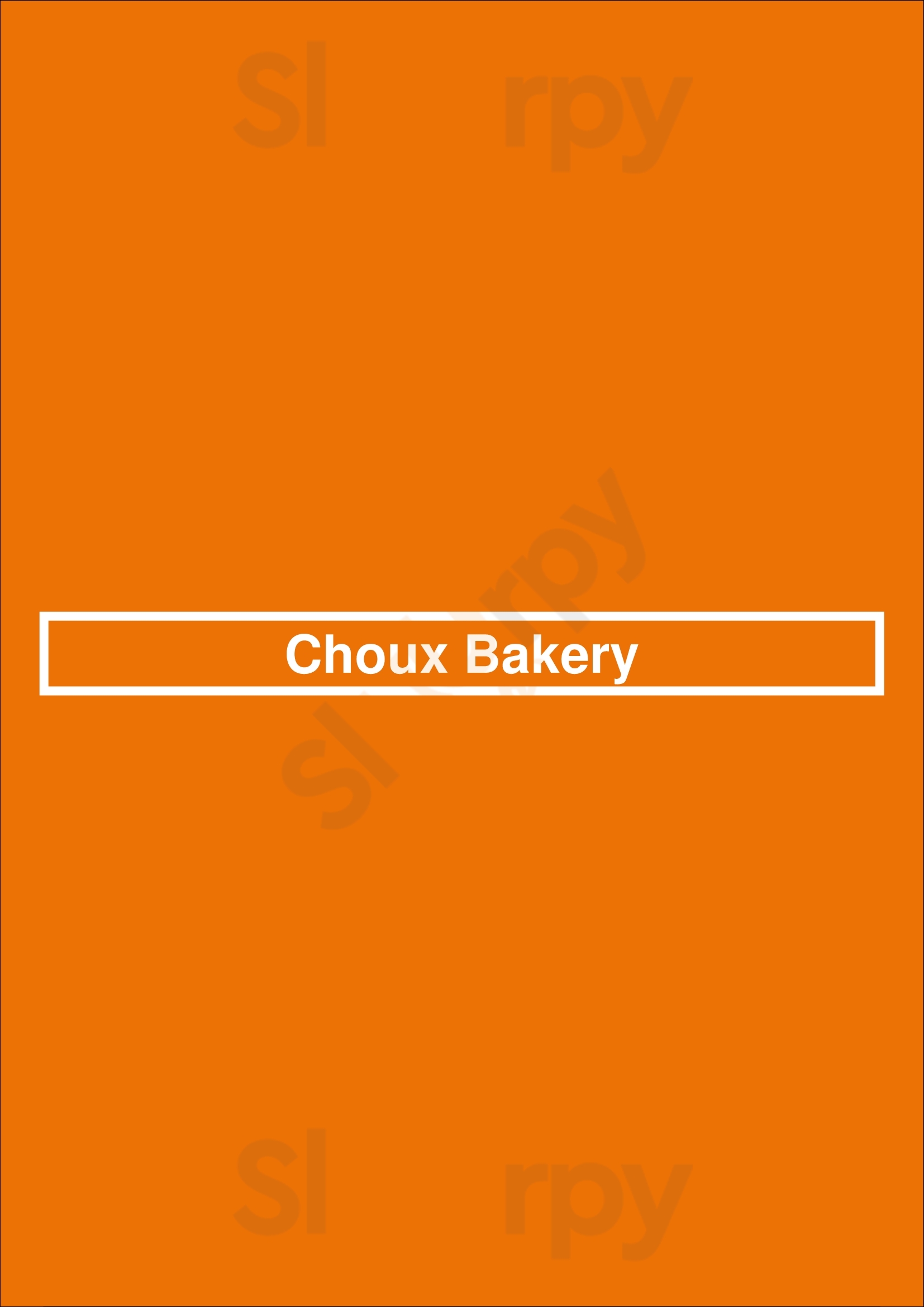 Main Menu - Choux Bakery