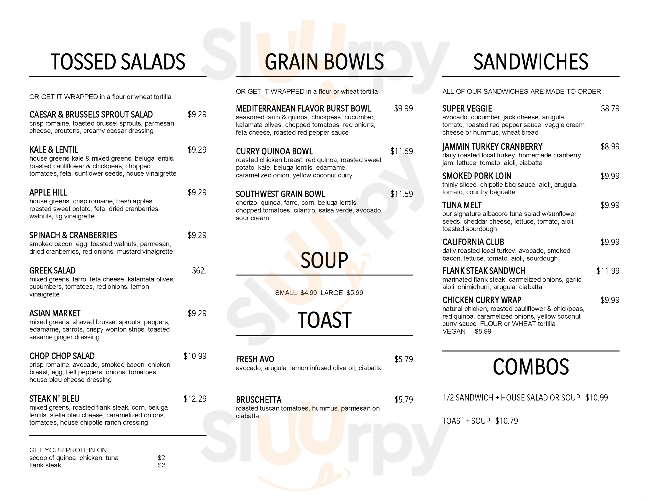 Main Menu - Cafe Venue