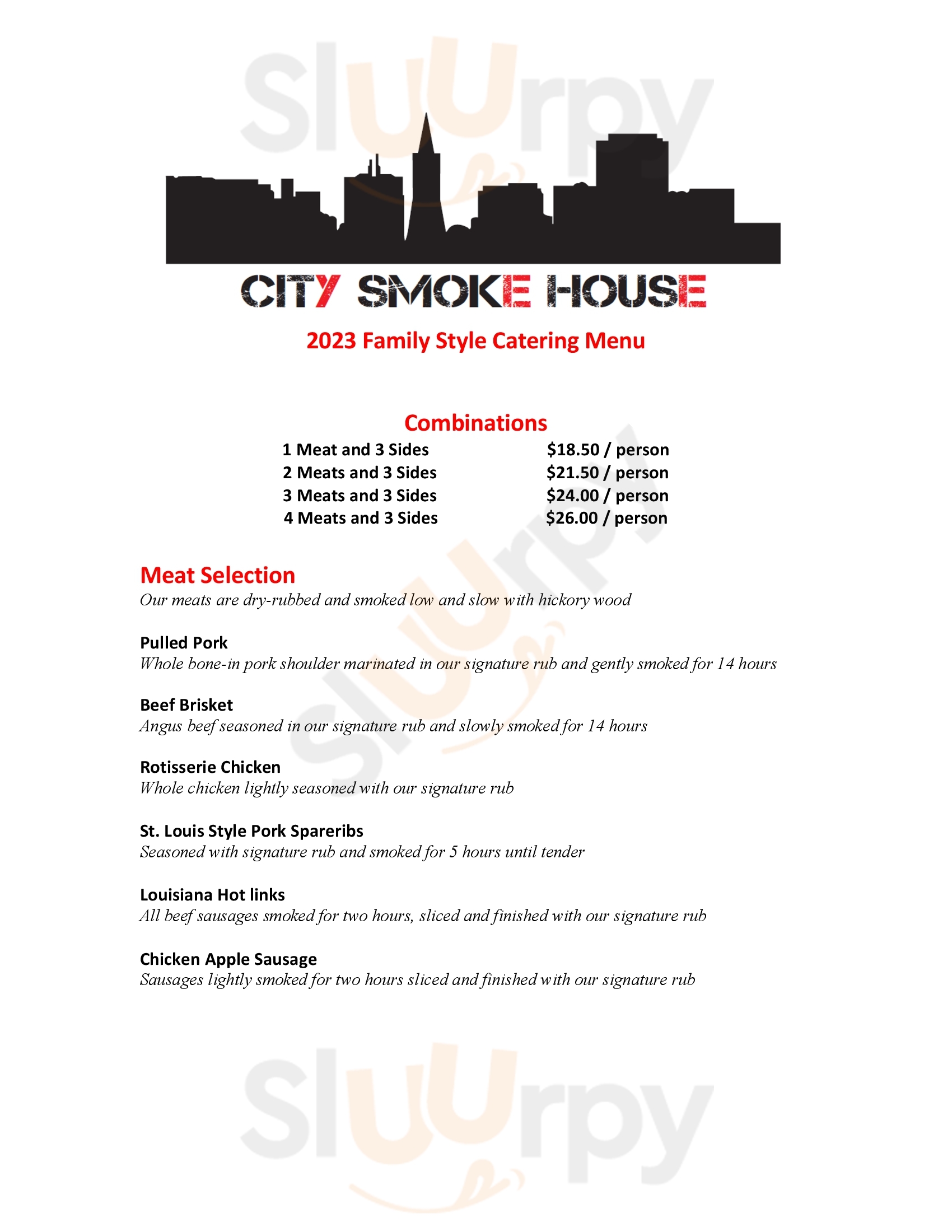 Main Menu - City Smoke House