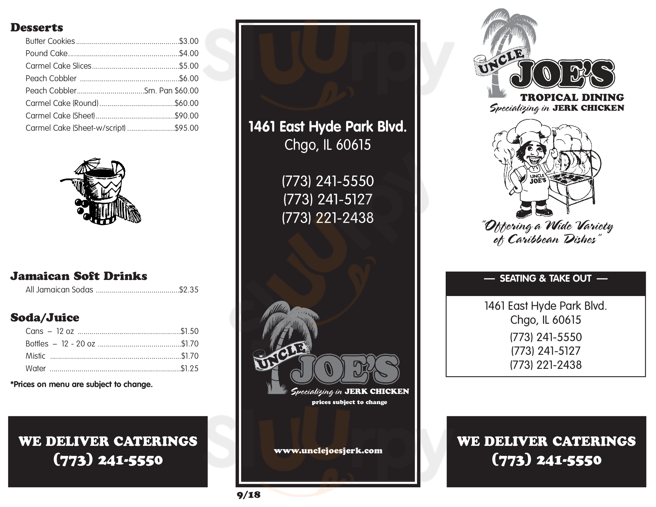 Main Menu - Uncle Joe's Jerk