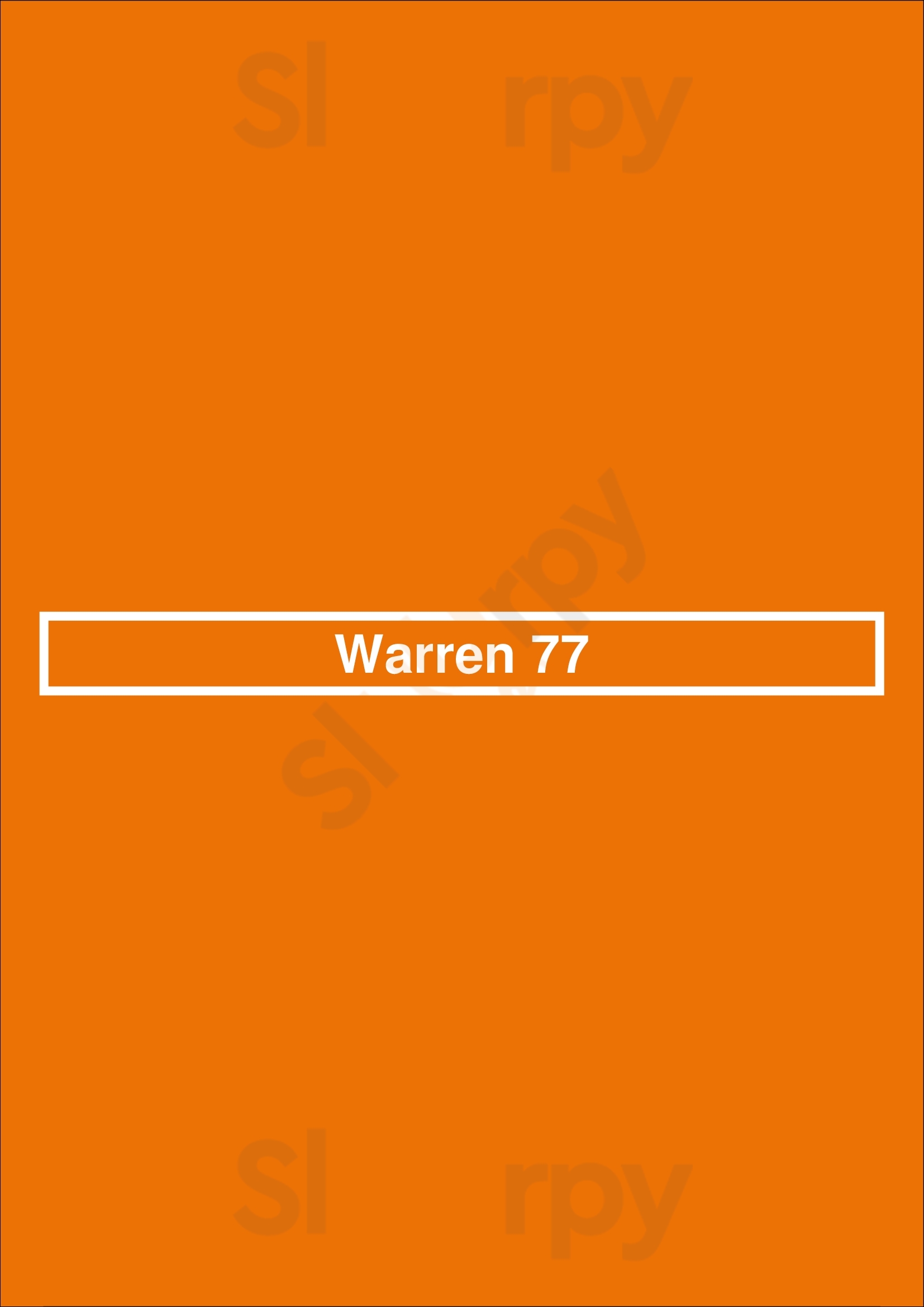 Warren 77 New York City Menu - 1