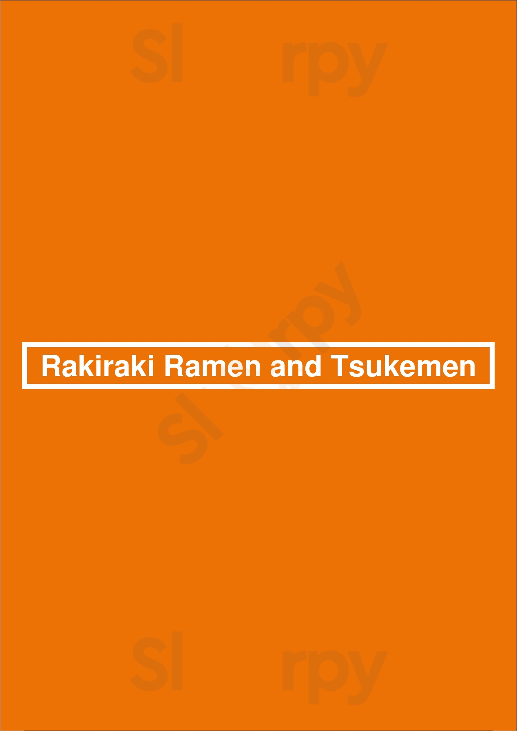 Main Menu - Rakiraki Ramen And Tsukemen