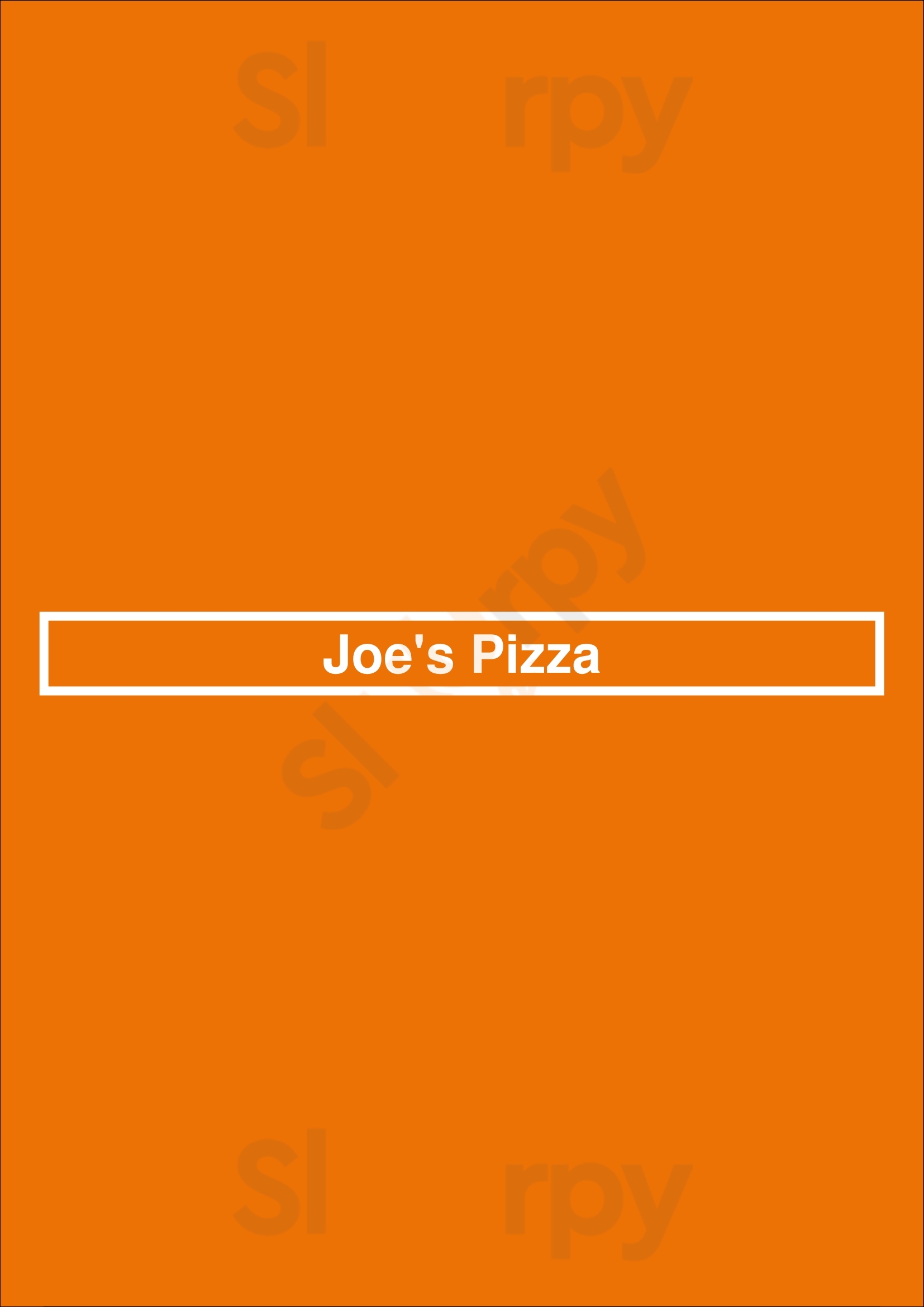 Main Menu - Joe's Pizza