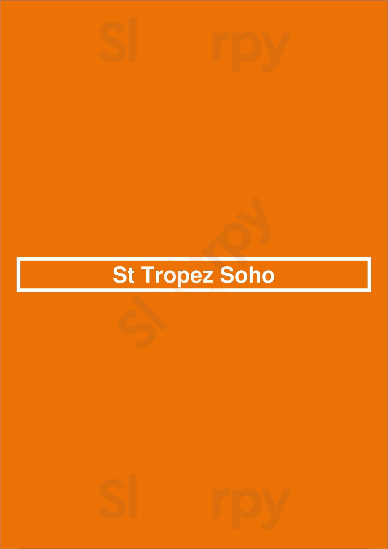 St Tropez Soho New York City Menu - 1