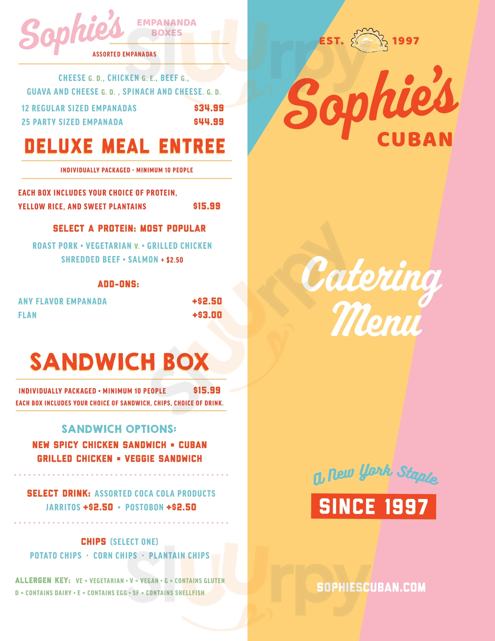 Main Menu - Sophie's Cuban Cuisine