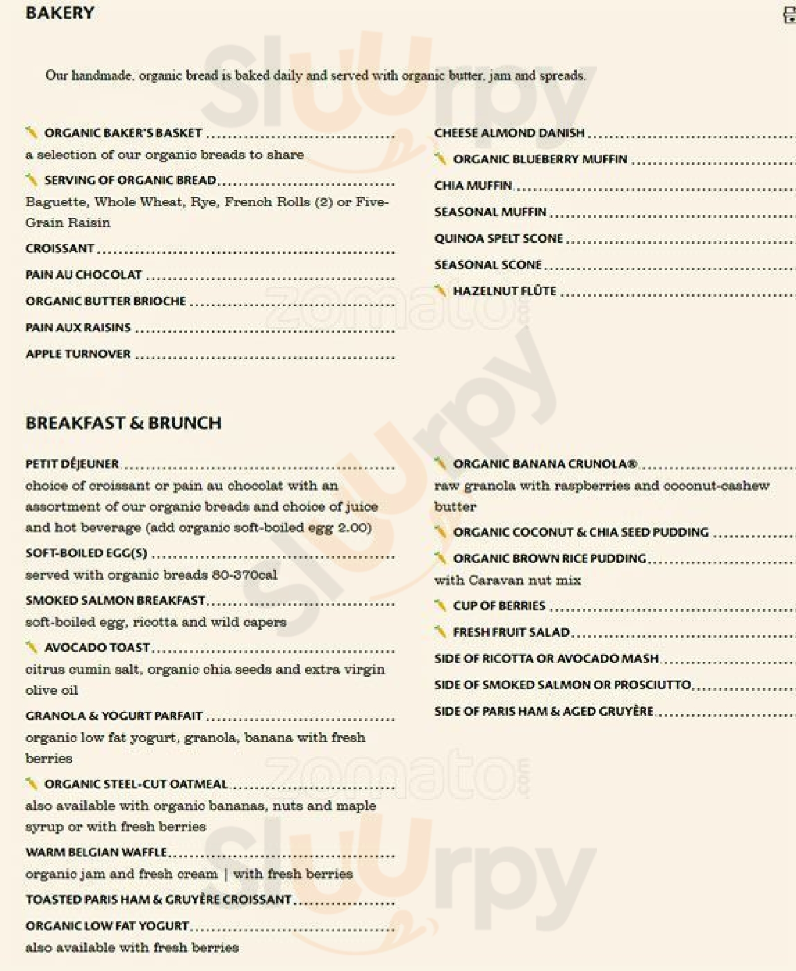 Main Menu - Le Pain Quotidien