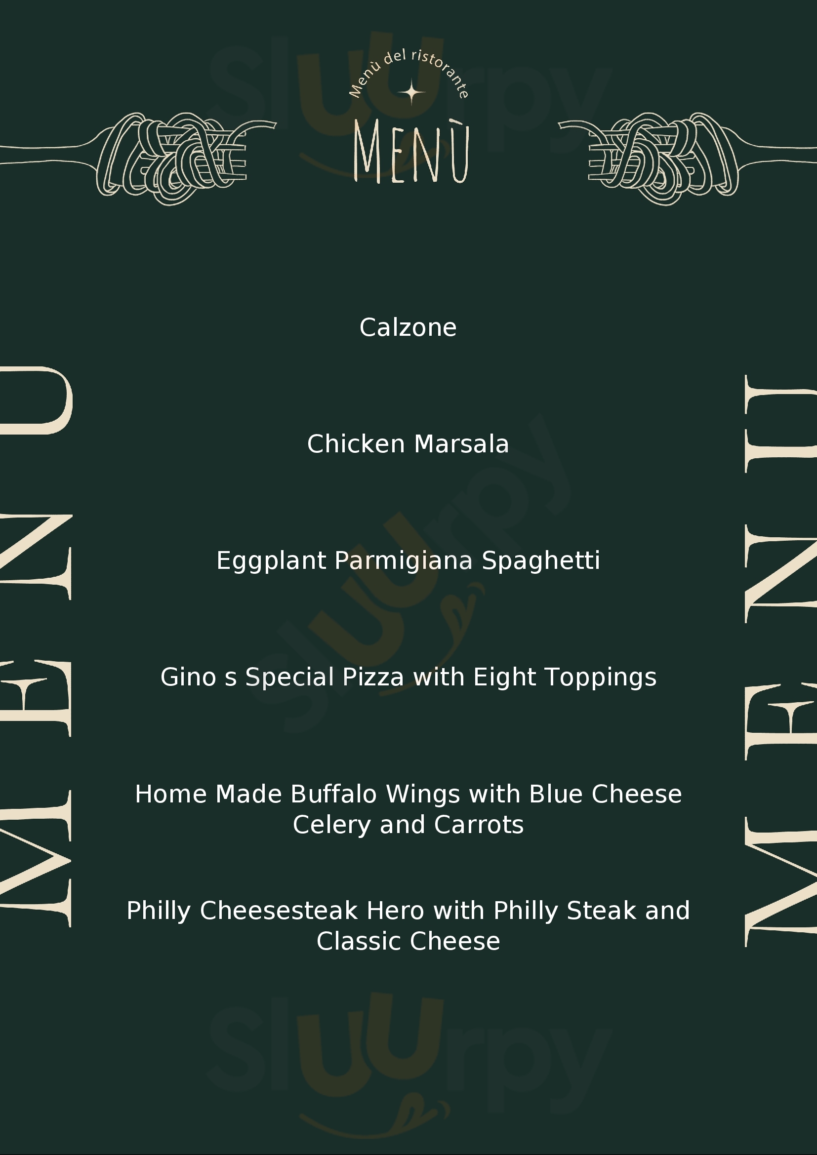 Menu Fuudies - Gino's Cucina & Brick Oven Pizza
