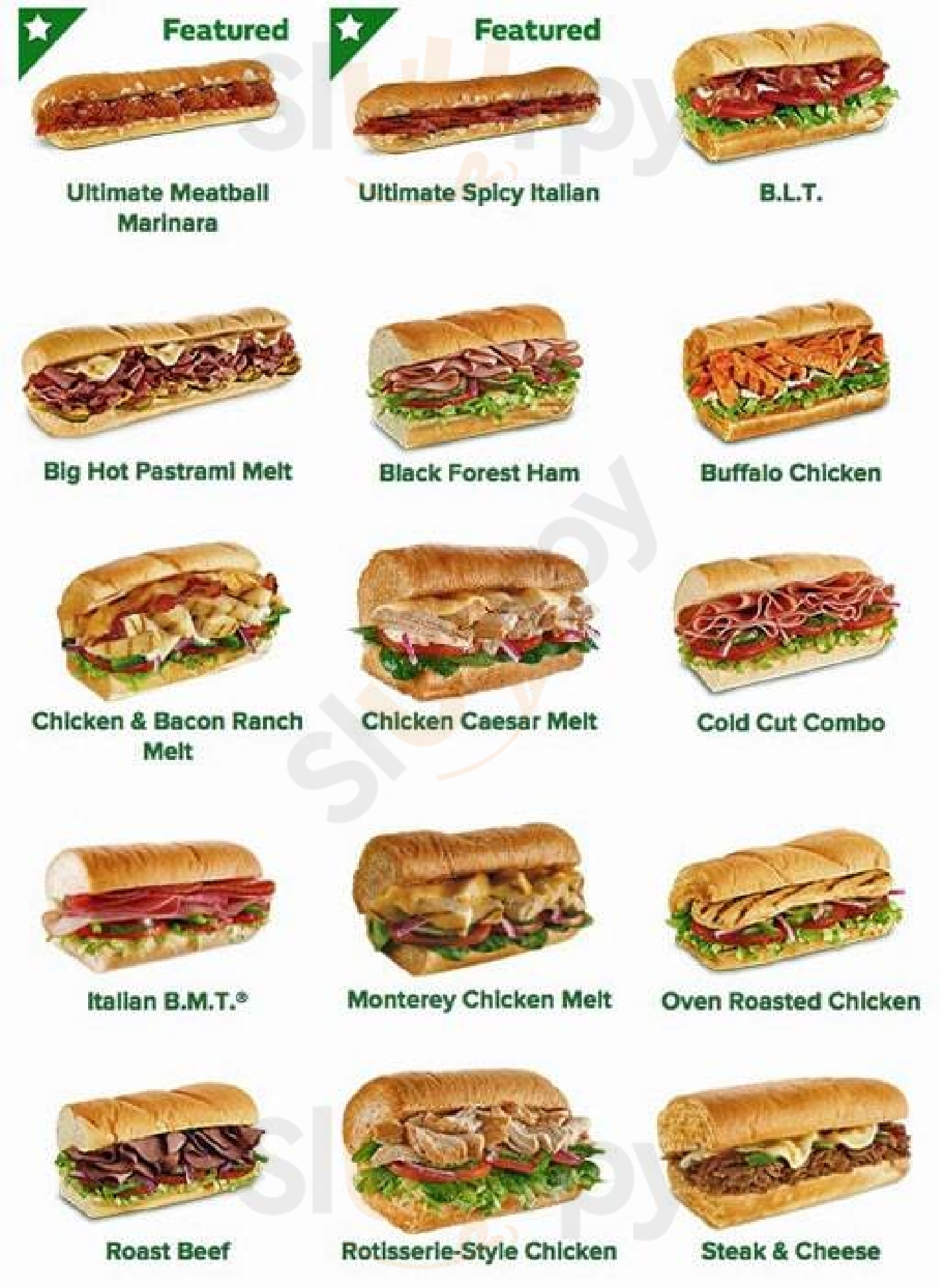 Main Menu - Subway