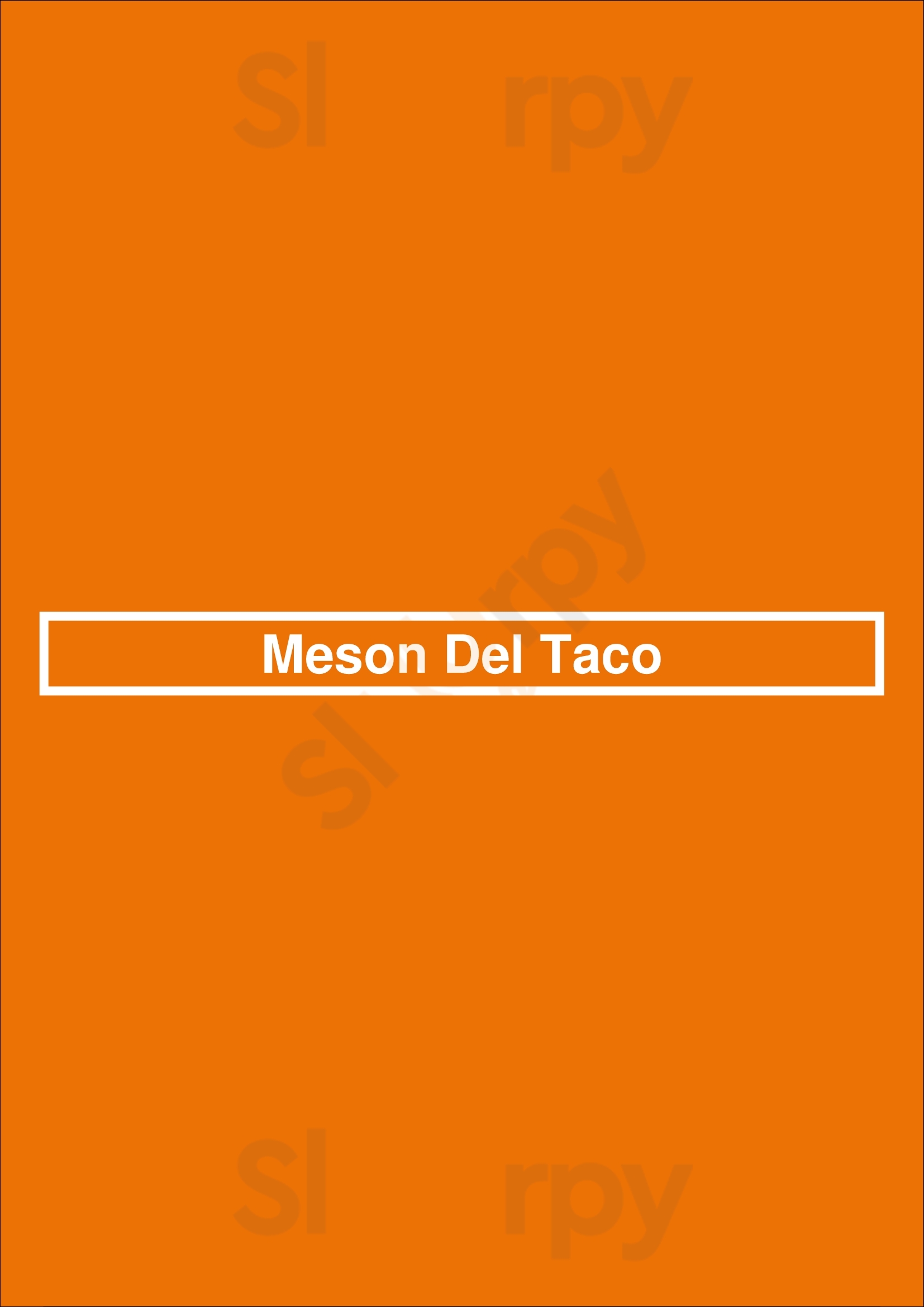 Main Menu - Meson Del Taco