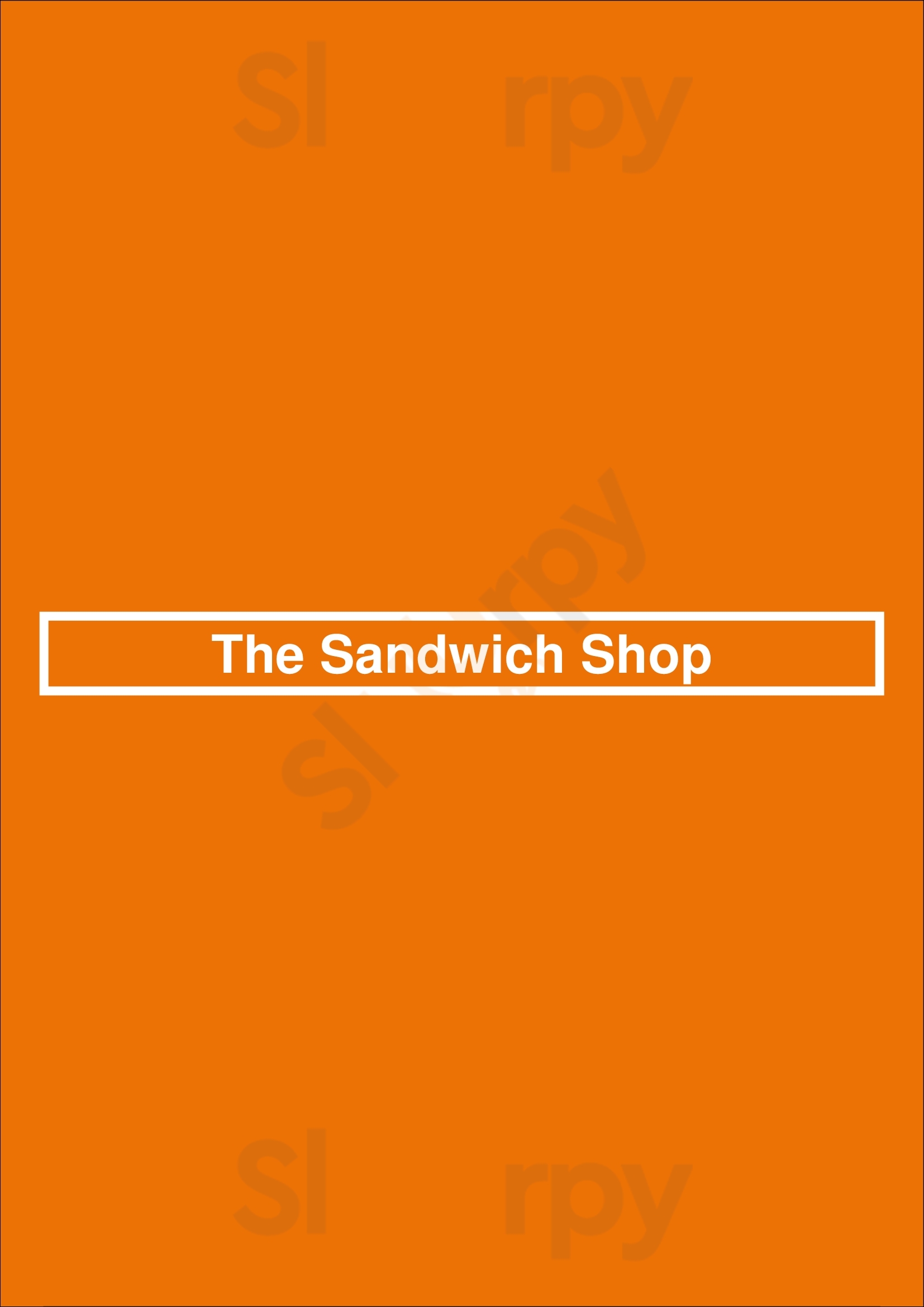 Main Menu - The Sandwich Shop
