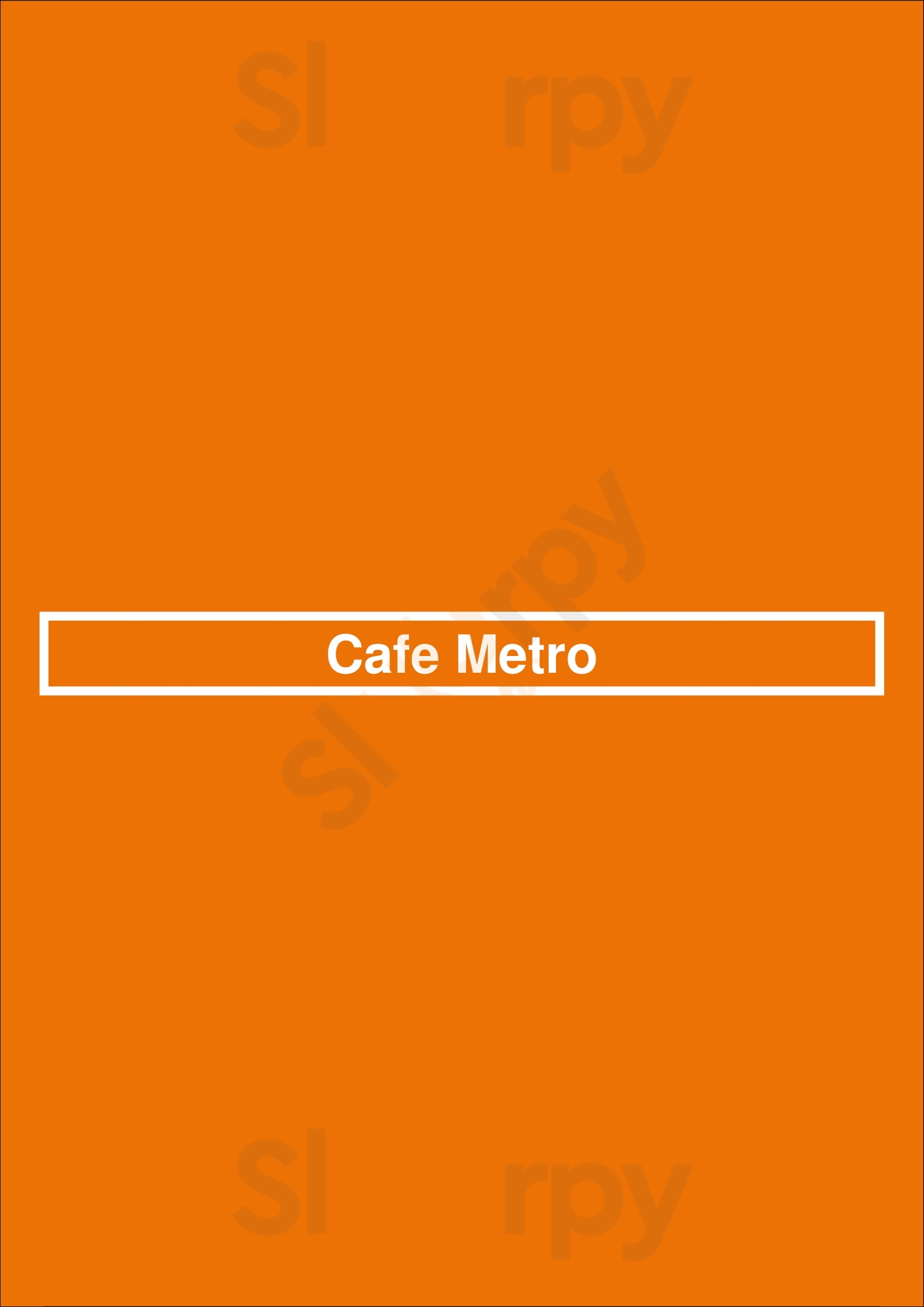 Cafe Metro New York City Menu - 1