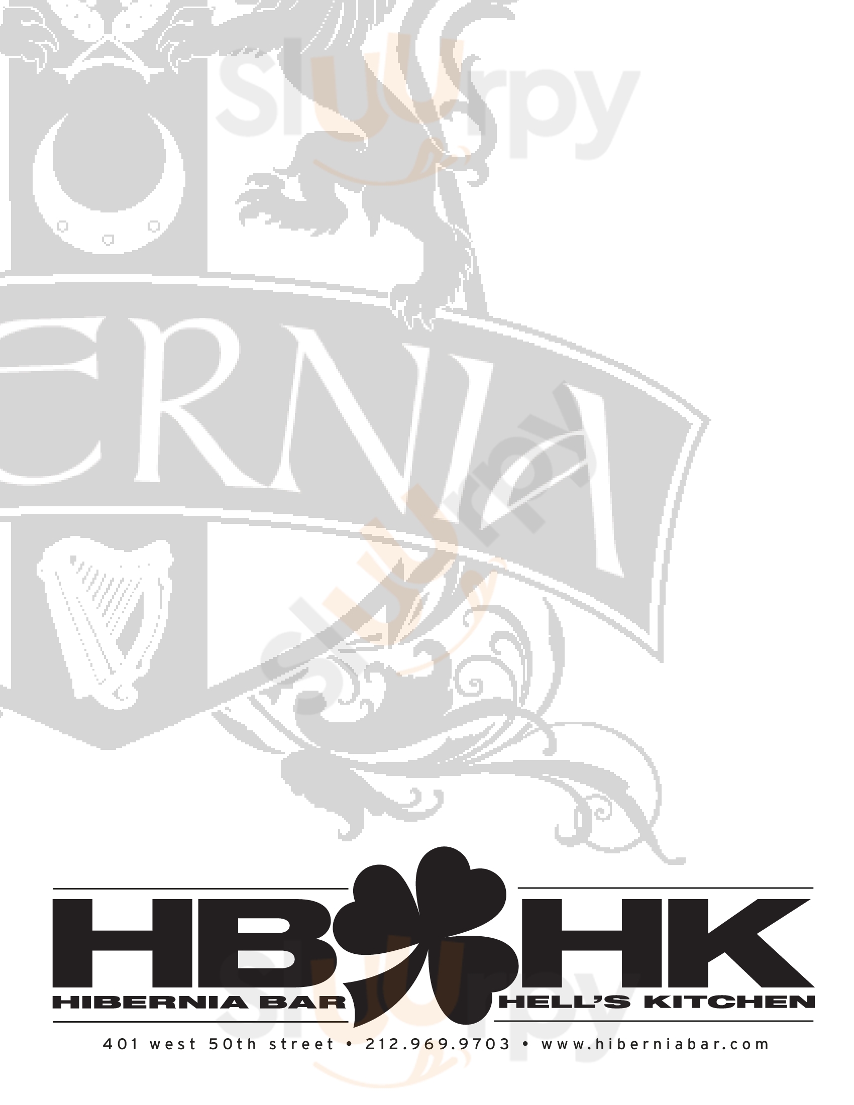 Main Menu - Hibernia Bar & Grill