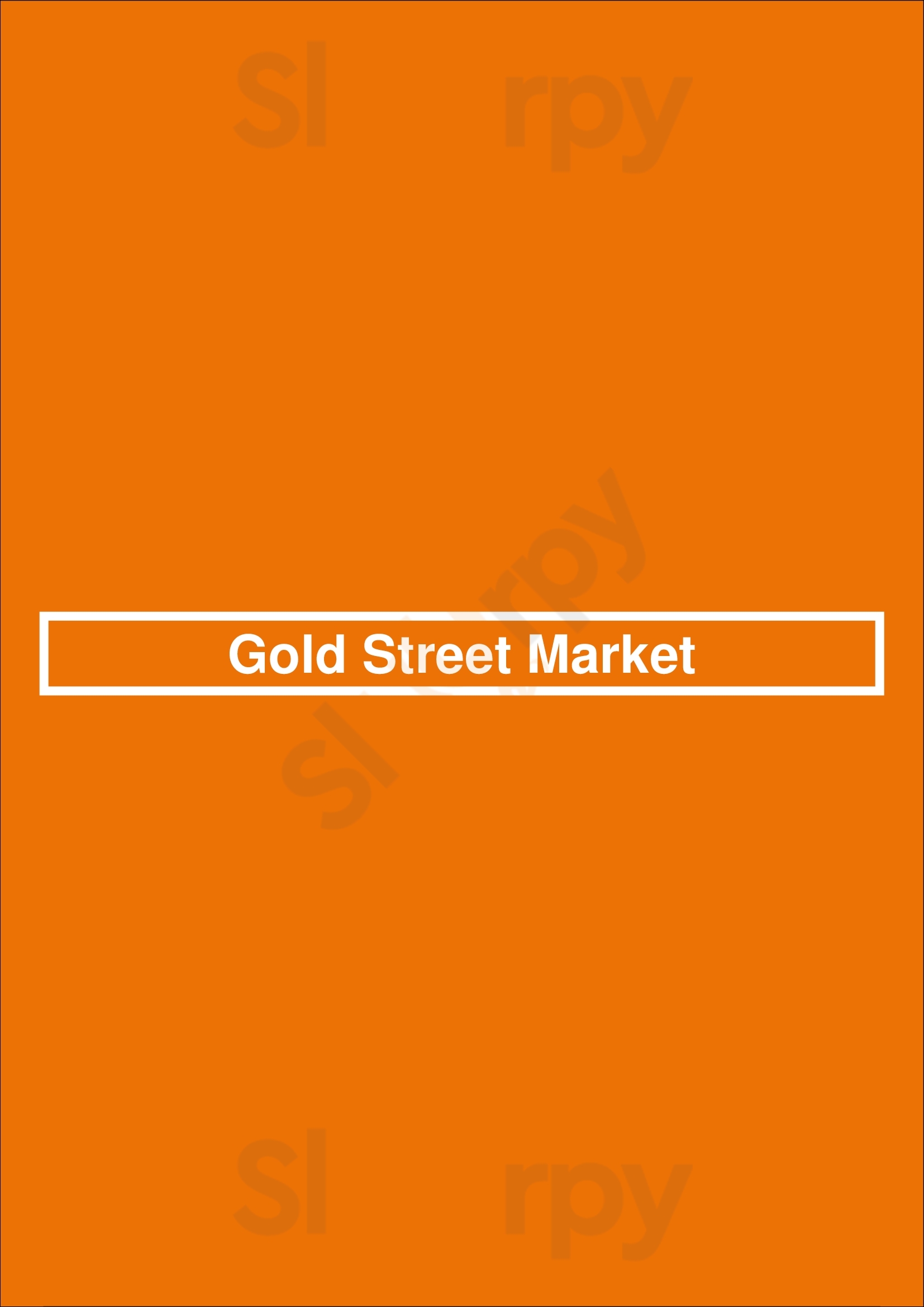 Main Menu - Gold Street Market