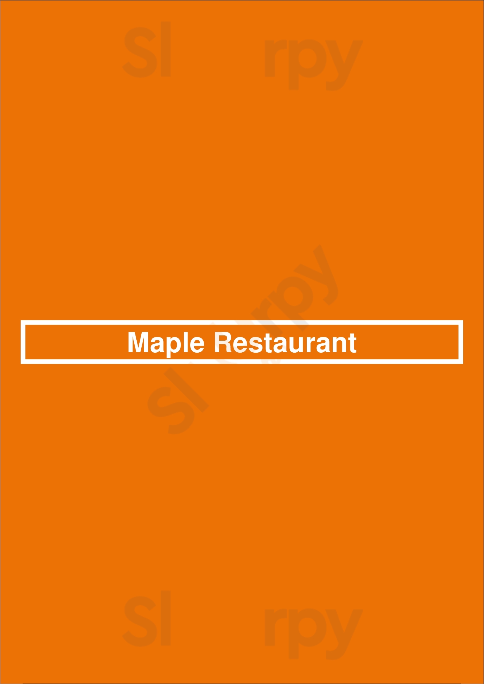 Maple Restaurant San Francisco Menu - 1