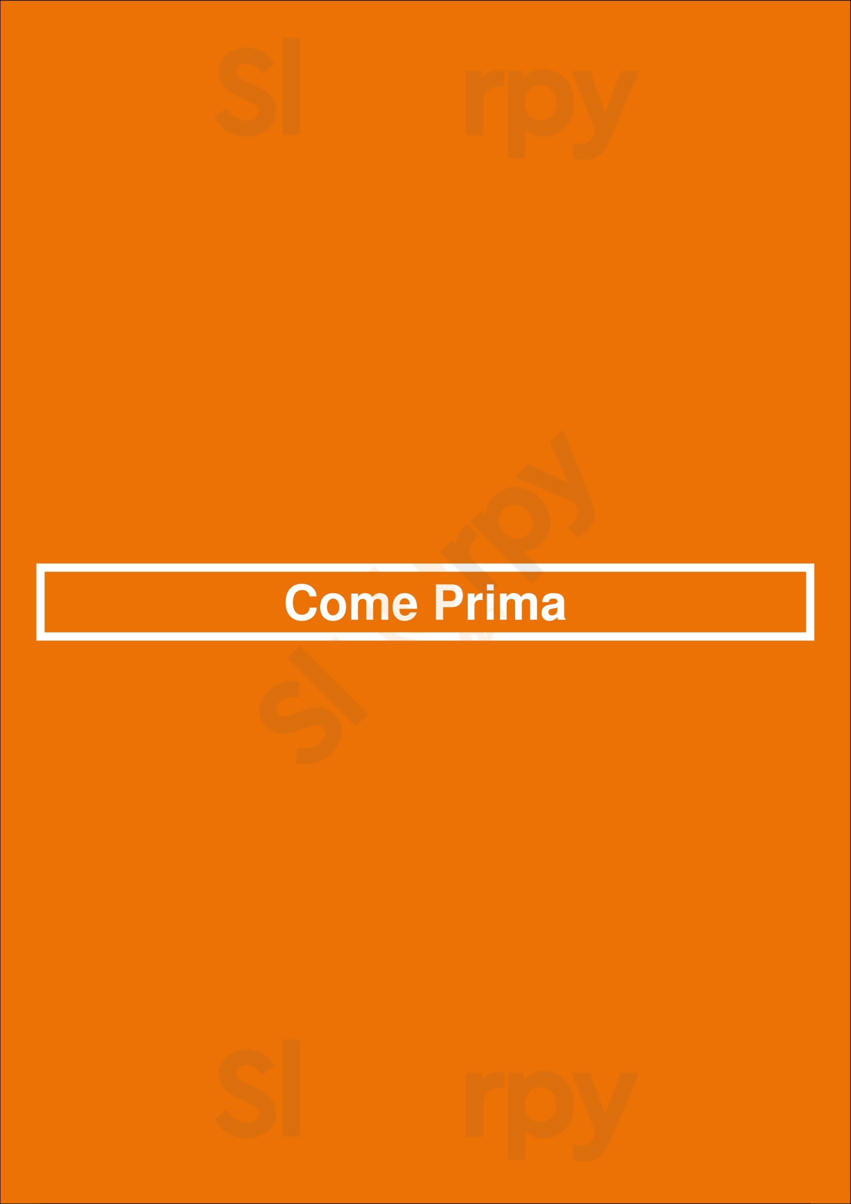 Come Prima New York City Menu - 1