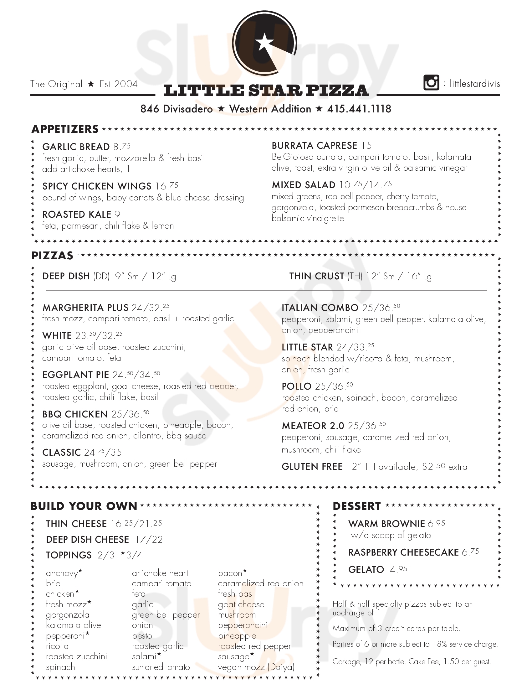 Main Menu - Stelladoro Pizza Restaurant