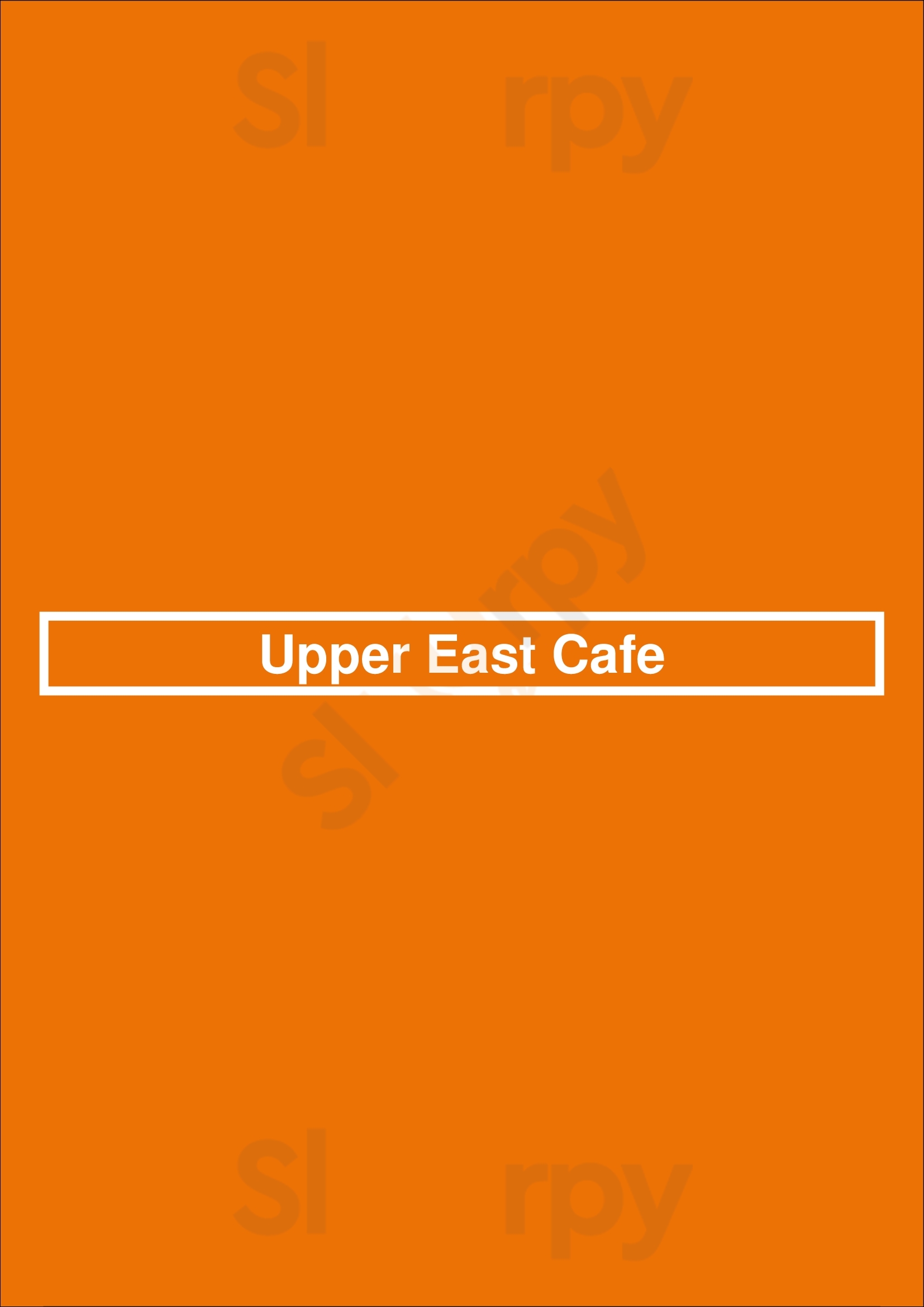 Upper East Cafe New York City Menu - 1