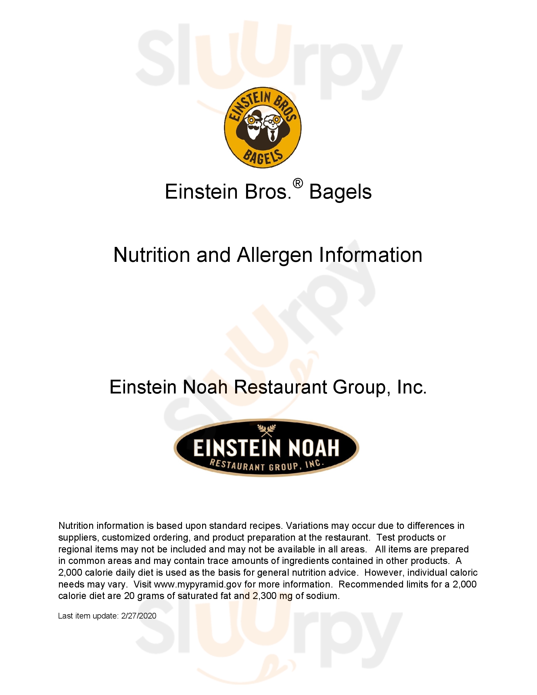 Einstein Bros Bagels Chicago Menu - 1