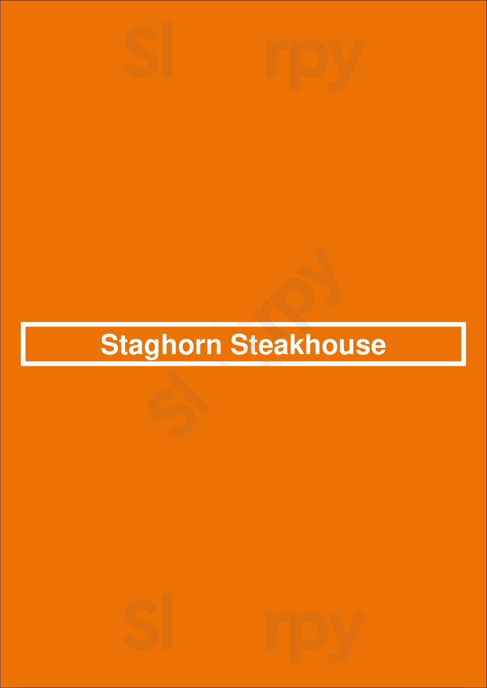 Staghorn Steakhouse New York City Menu - 1