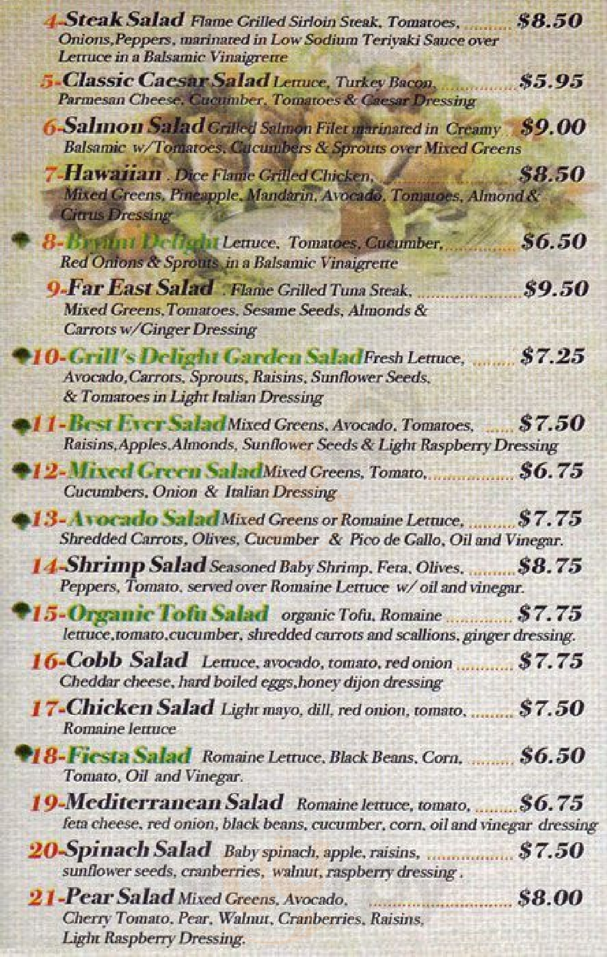 Grill's Delight And Juice Bar Brooklyn Menu - 1