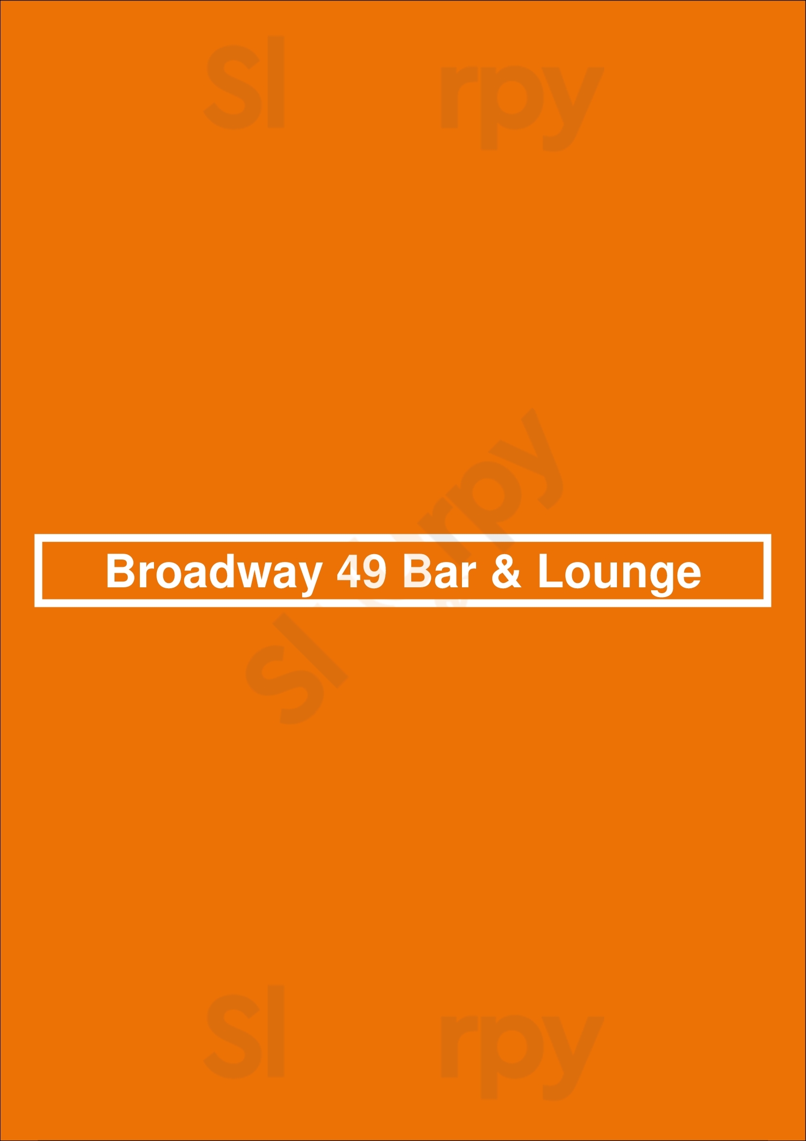 Broadway 49 Bar & Lounge New York City Menu - 1