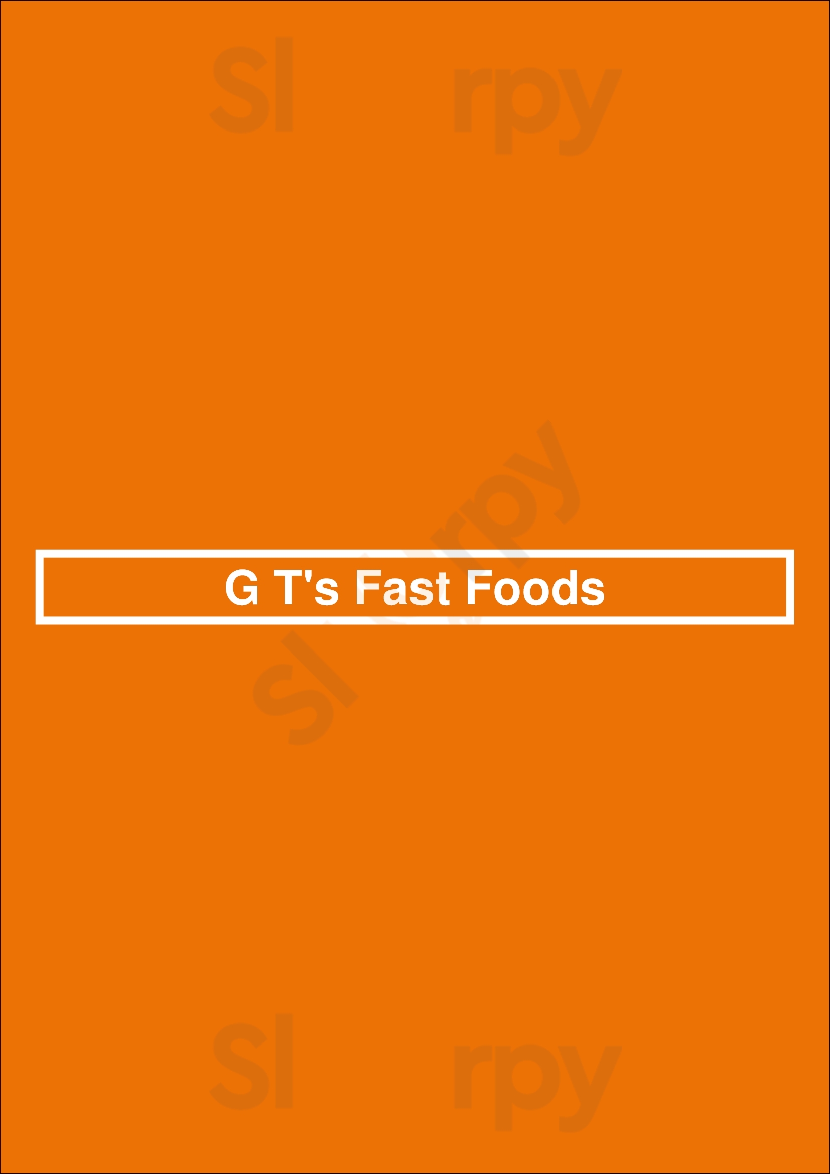 Main Menu - G T's Fast Foods