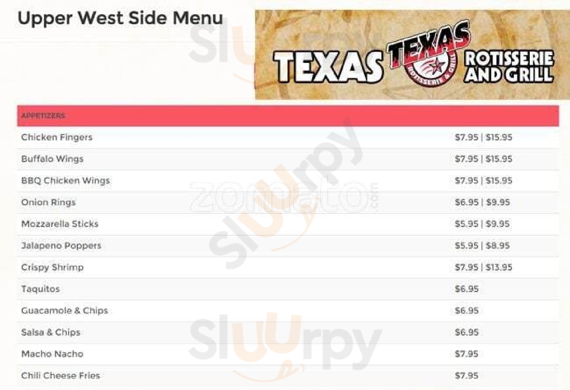 Main Menu - Texas Rotisserie & Grill
