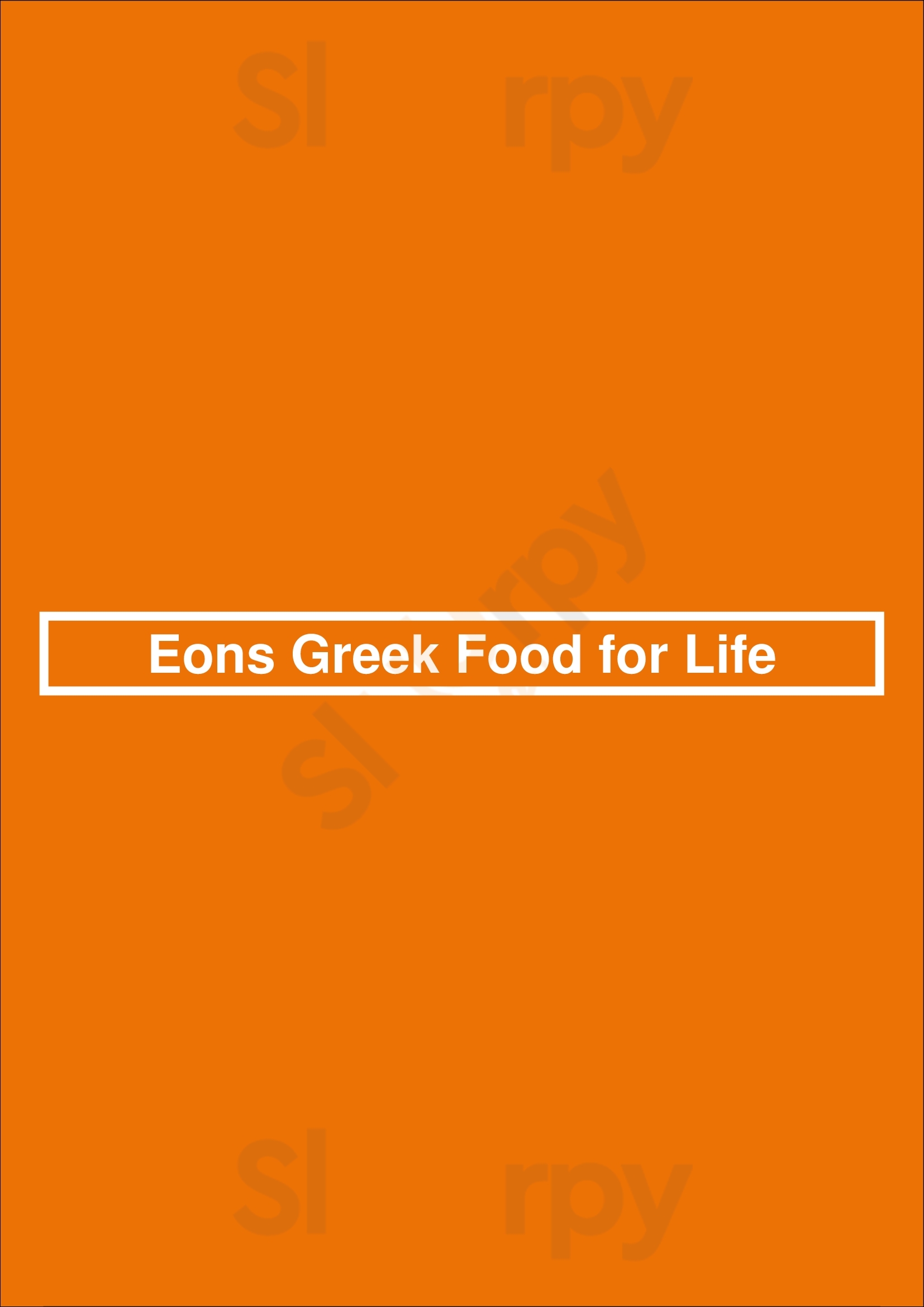 Eons Greek Food For Life New York City Menu - 1