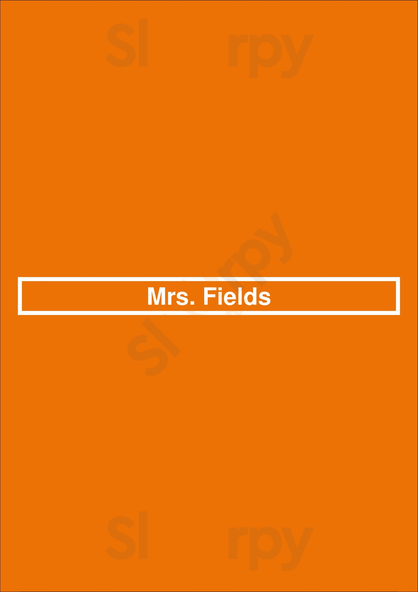 Mrs. Fields Chicago Menu - 1