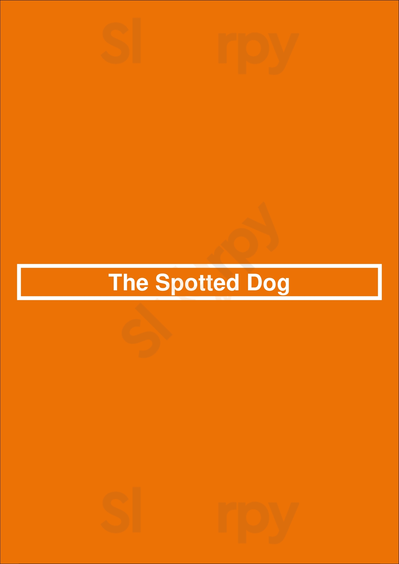 Main Menu - The Spotted Dog