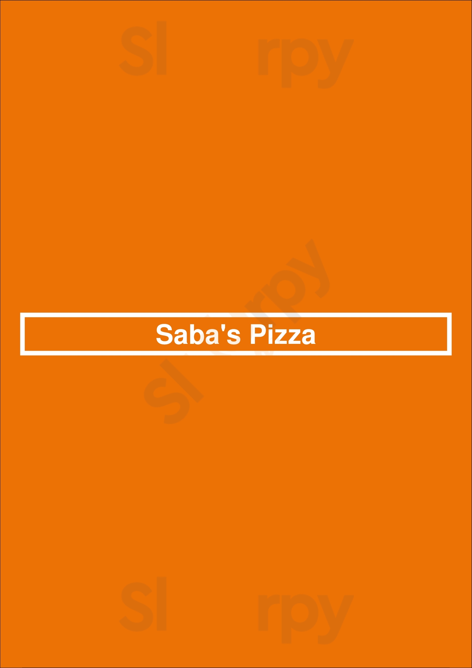 Saba's Pizza New York City Menu - 1