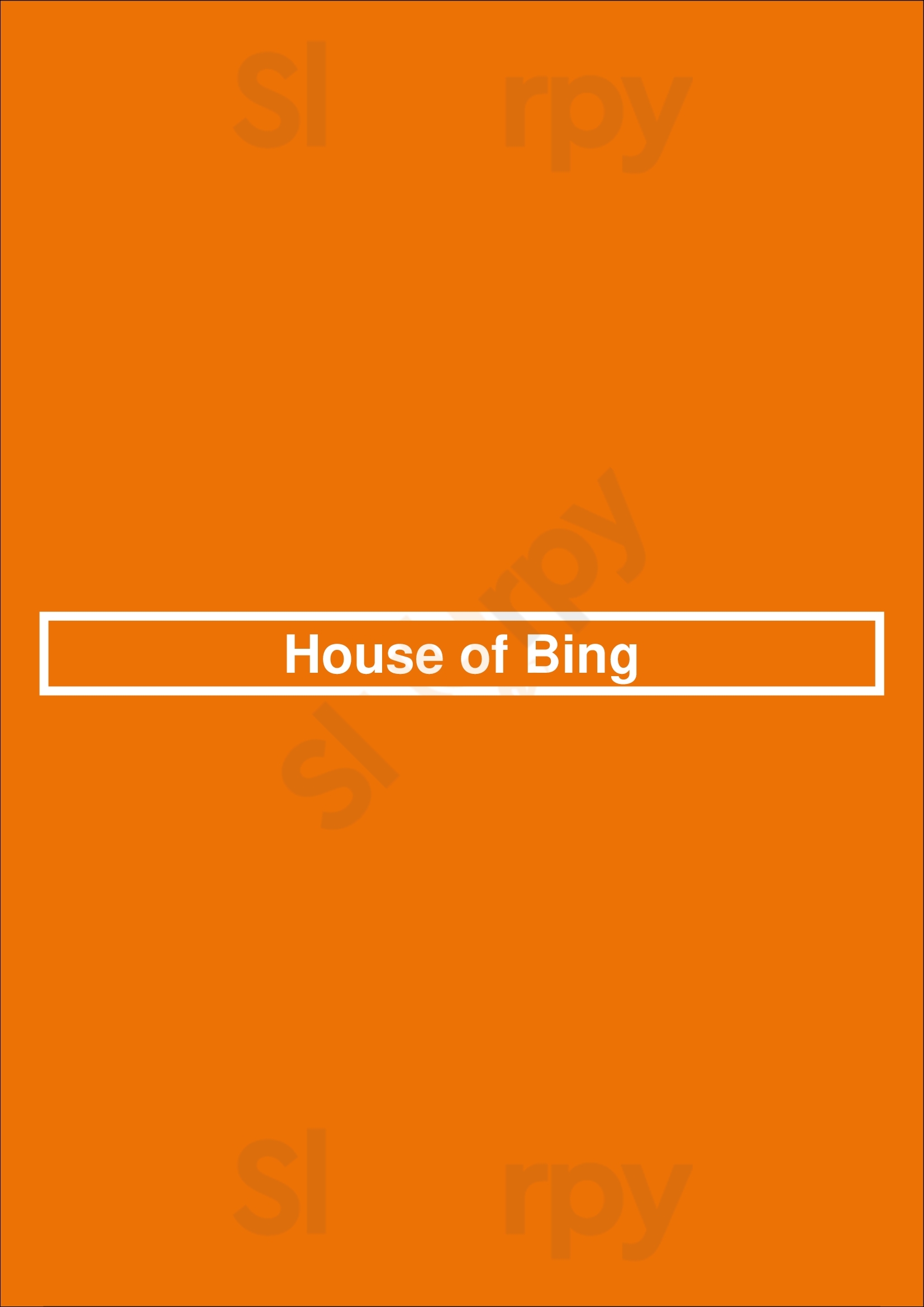 House Of Bing Chicago Menu - 1