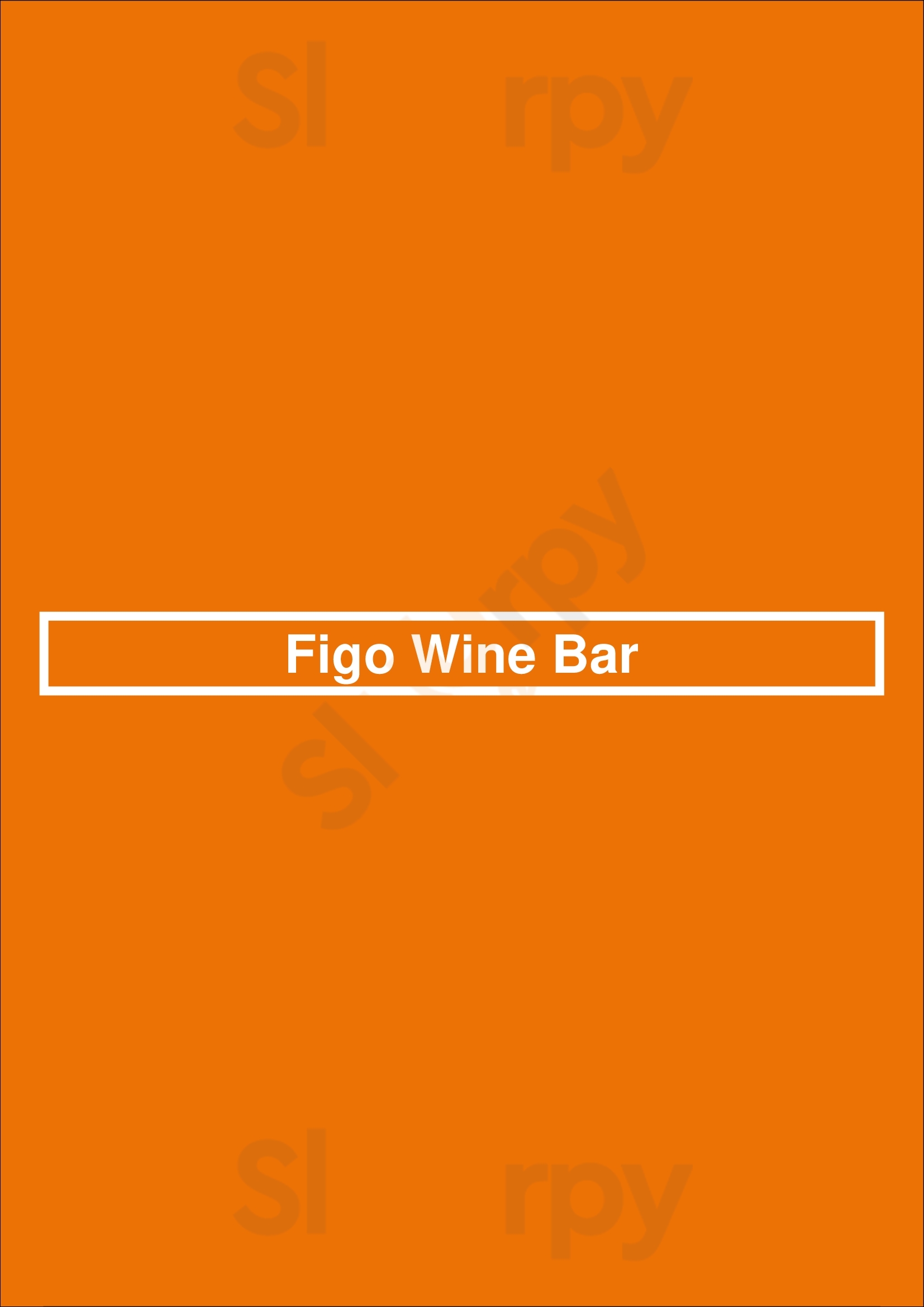 Main Menu - Figo Wine Bar