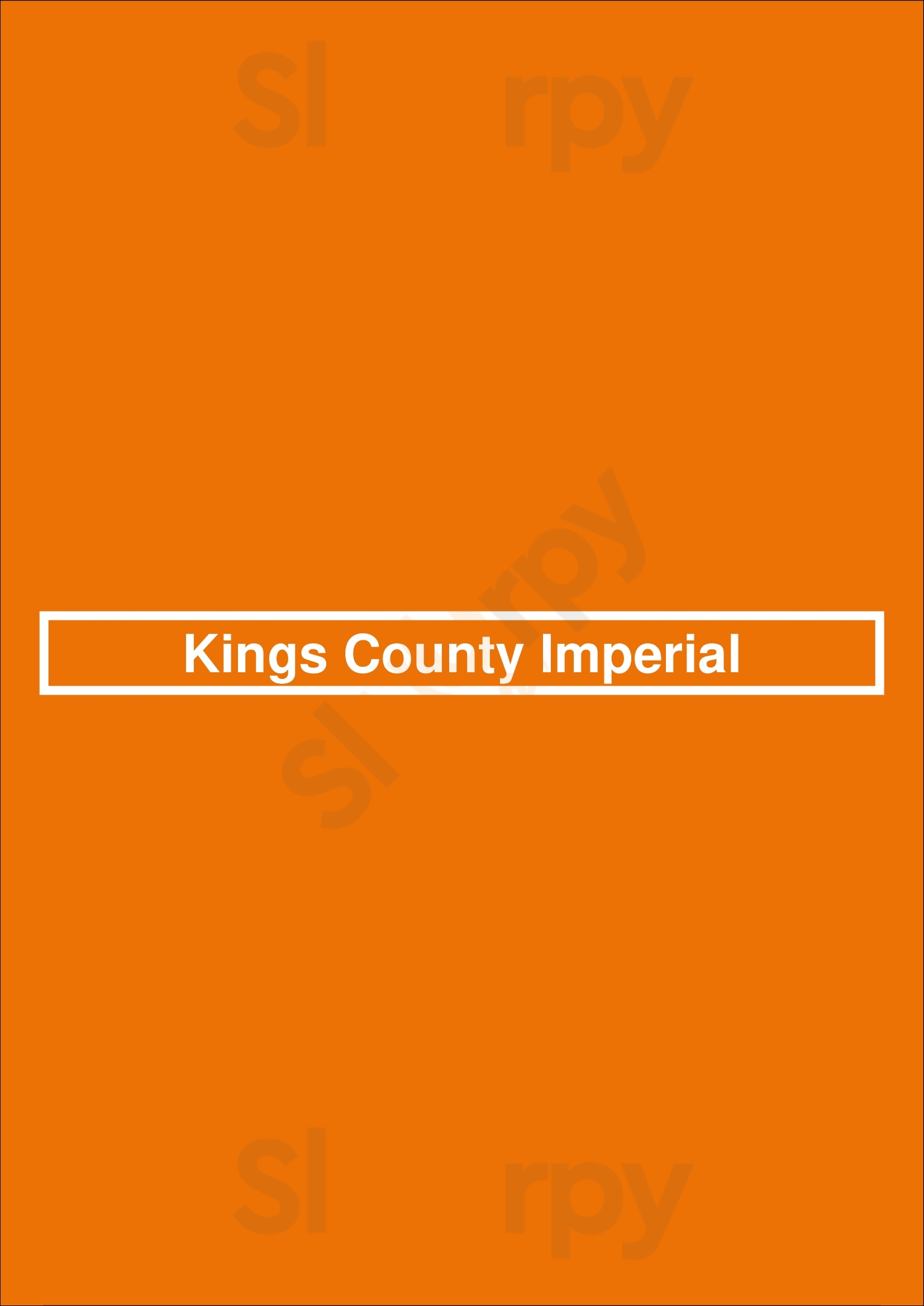 Kings County Imperial New York City Menu - 1