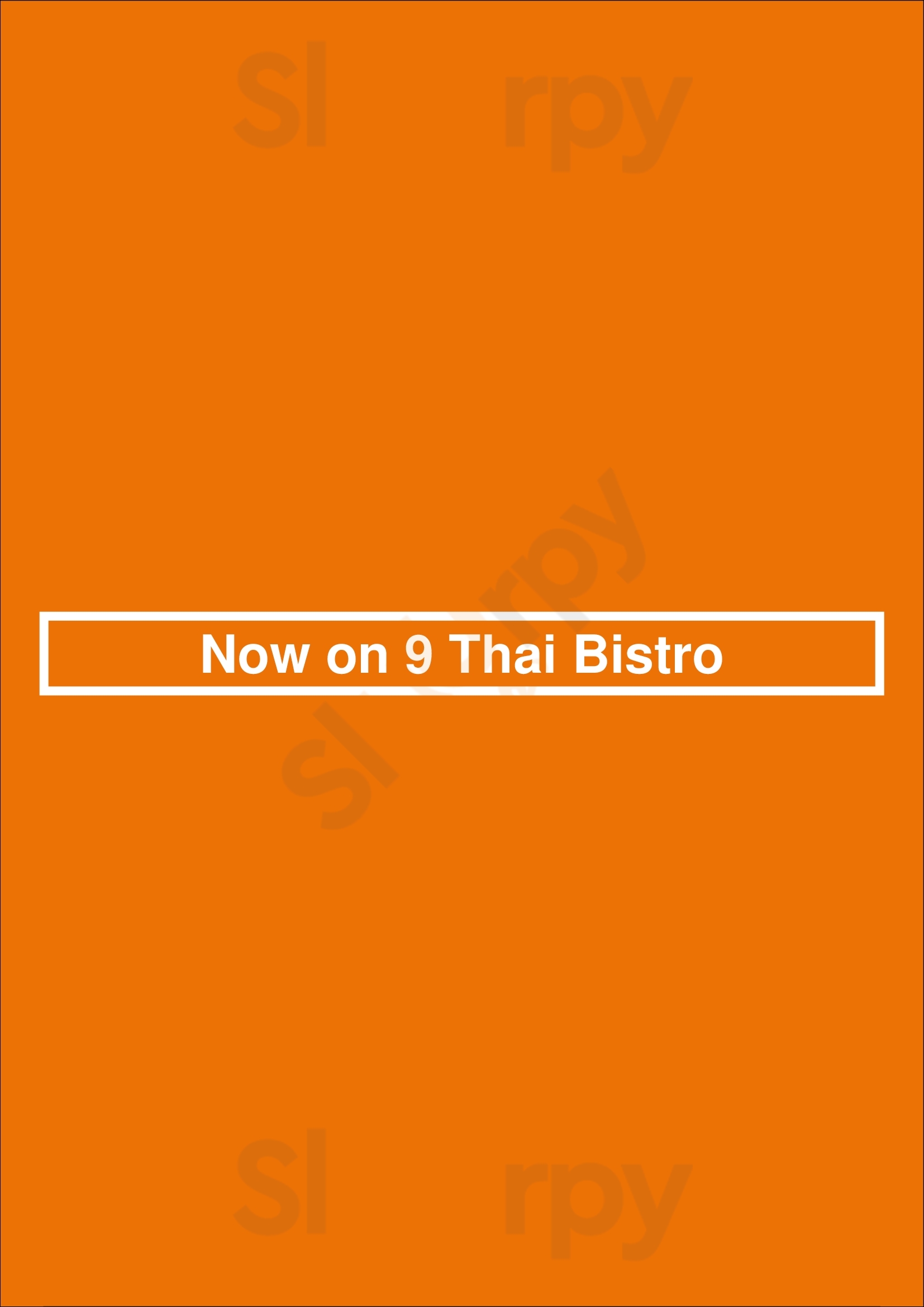 Now On 9 Thai Bistro Los Angeles Menu - 1