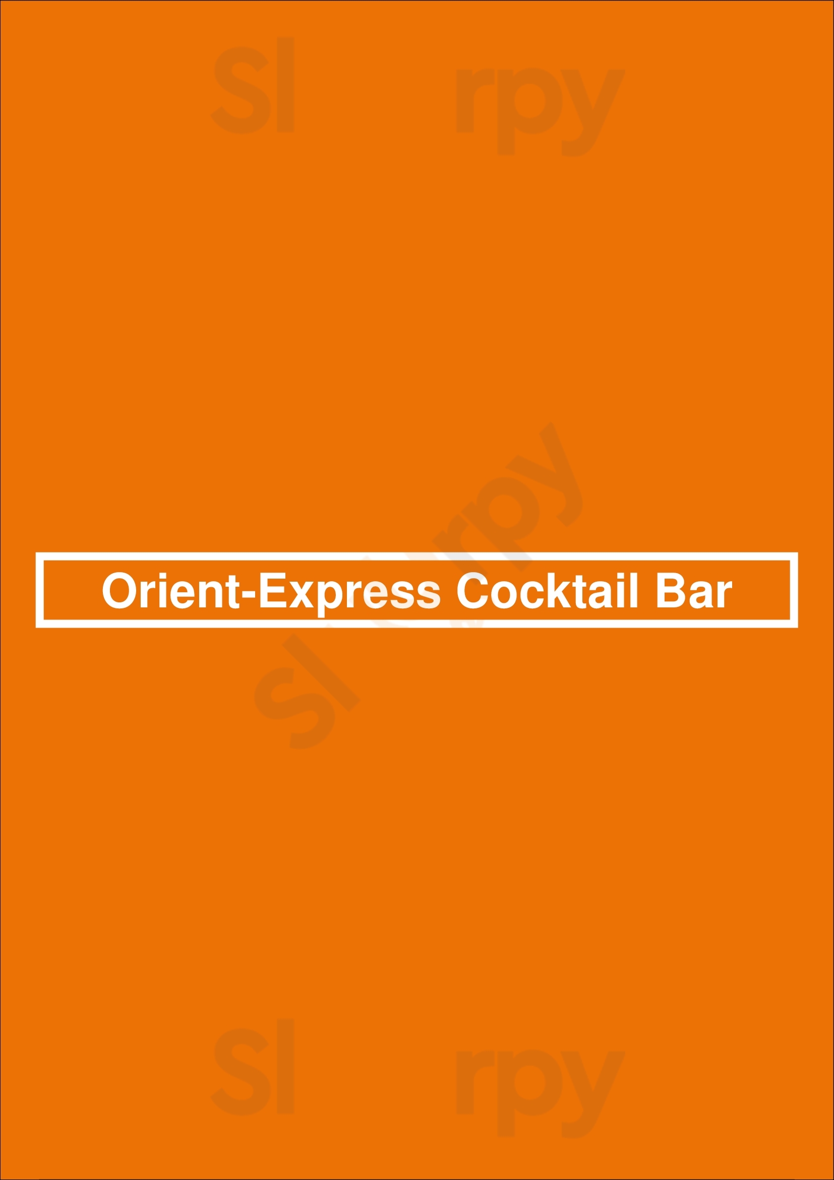Main Menu - Orient-express Cocktail Bar
