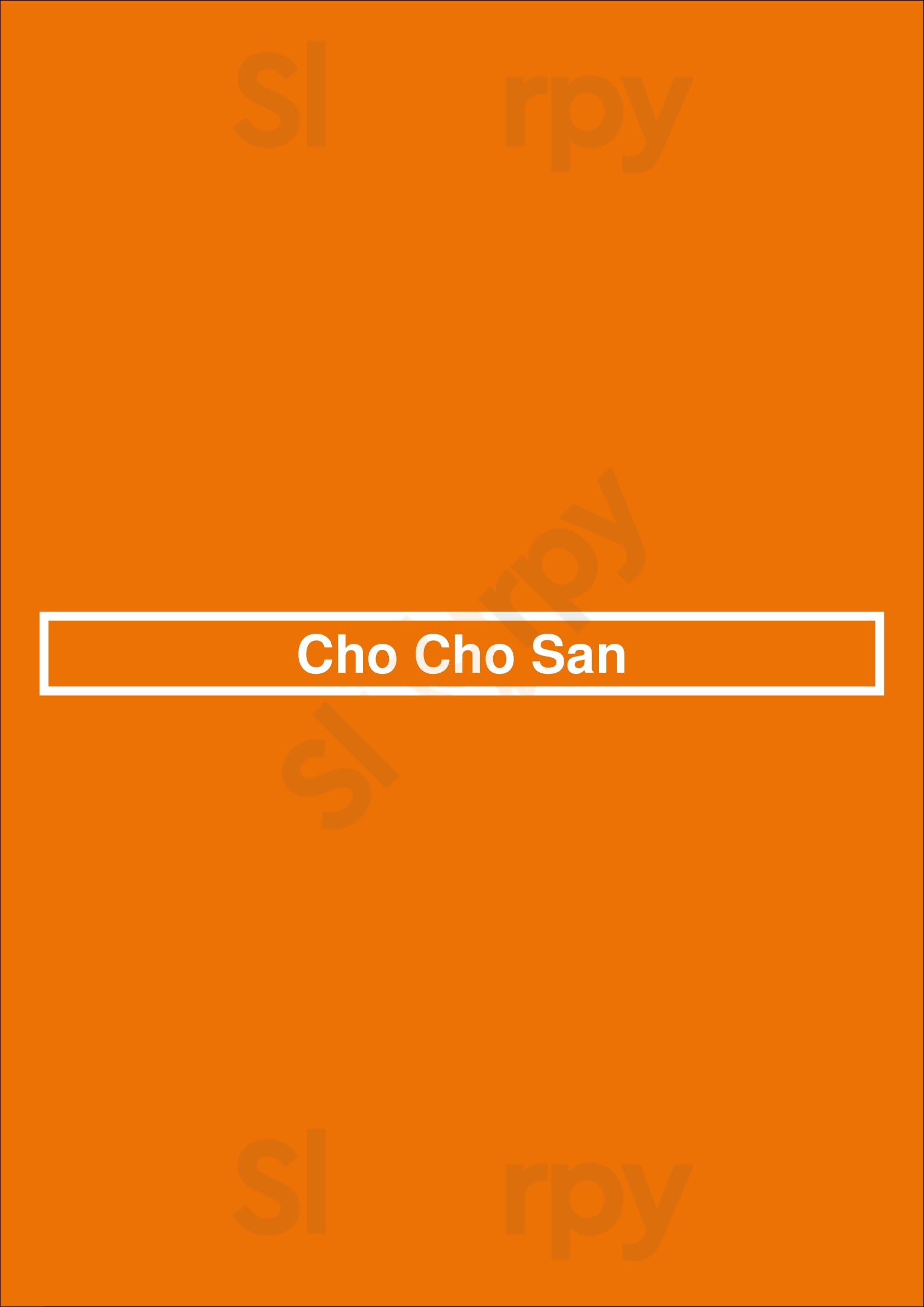 Cho Cho San Los Angeles Menu - 1