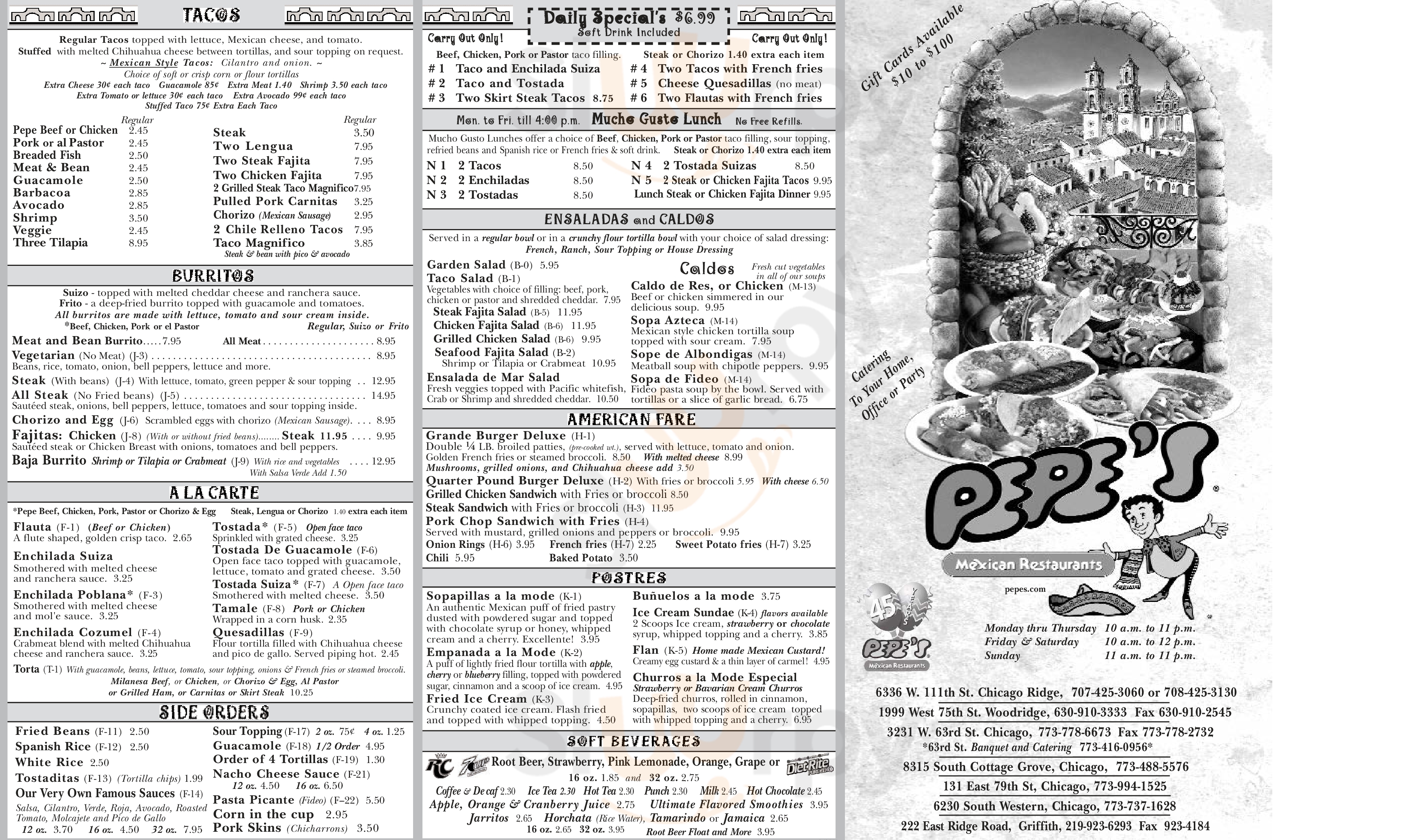 Main Menu - Pepe's Express