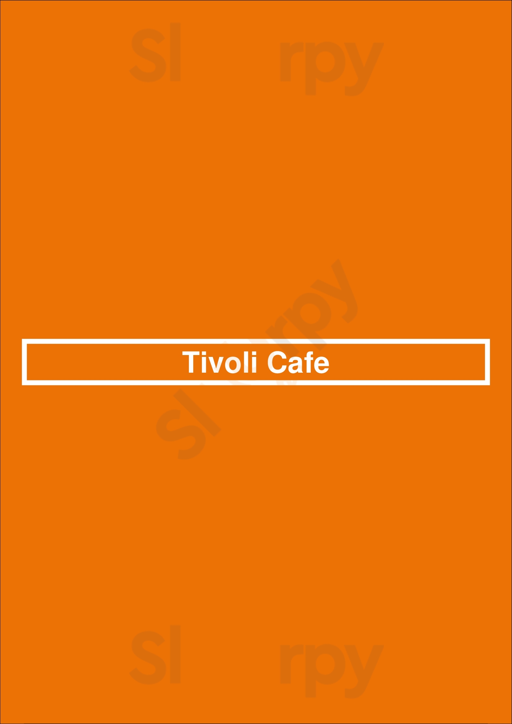 Tivoli Cafe New York City Menu - 1