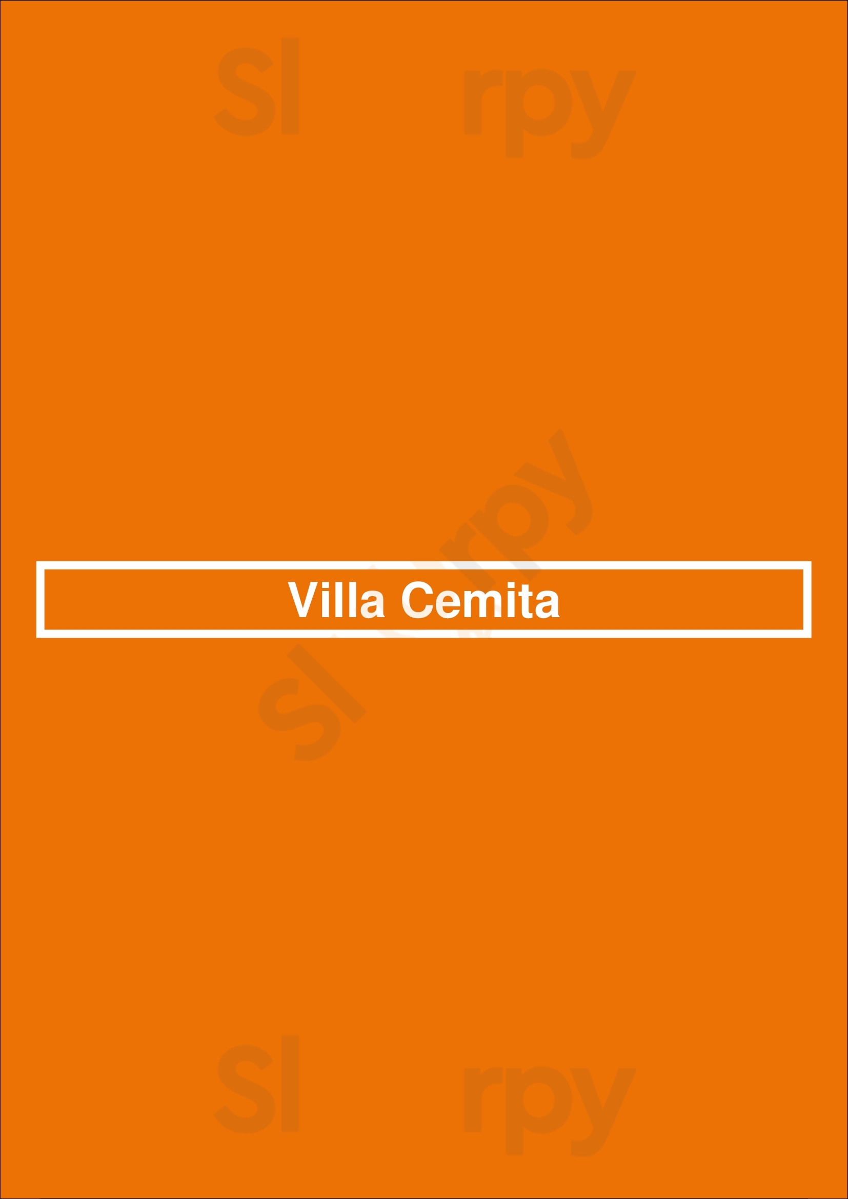 Main Menu - Villa Cemita