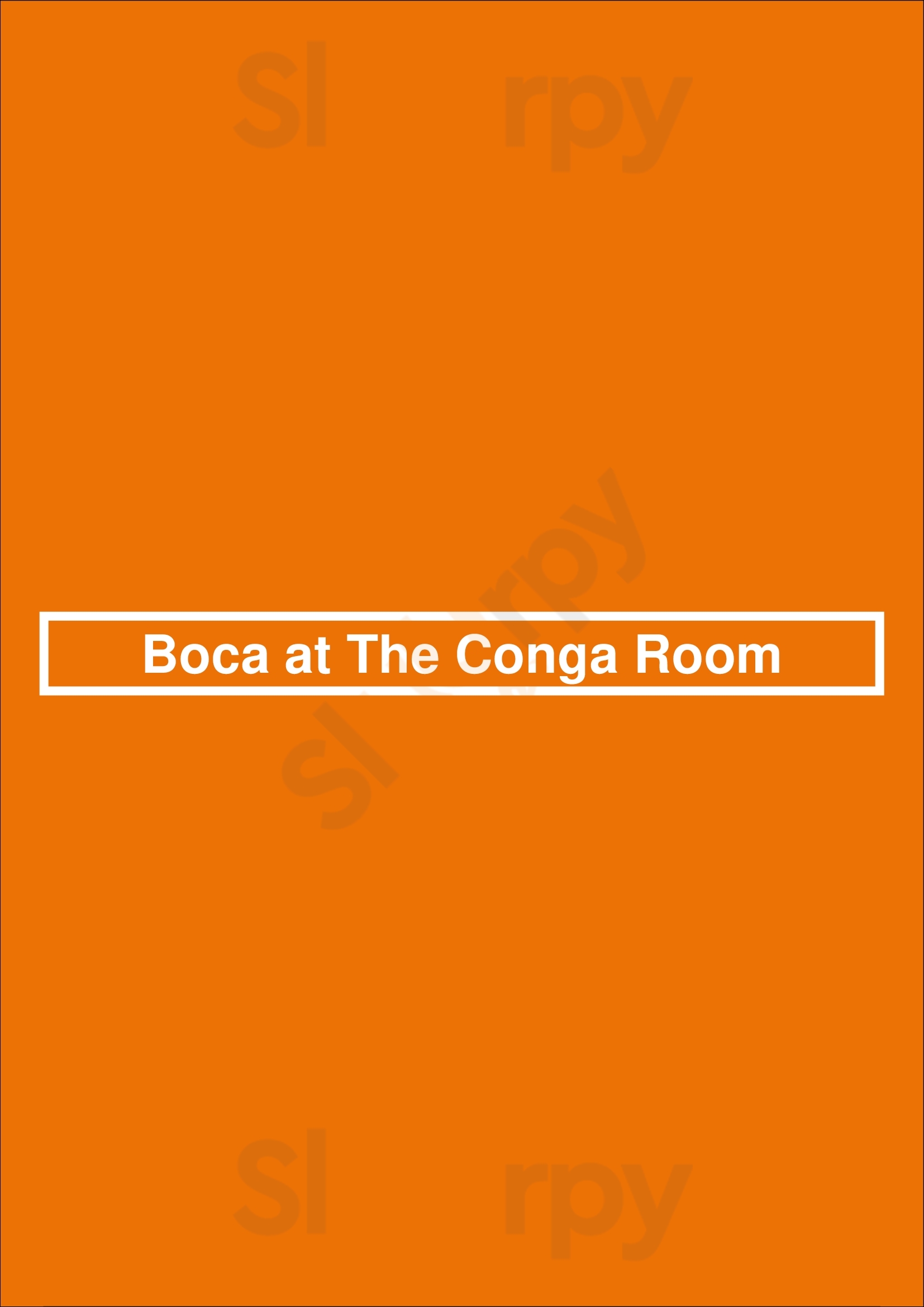 Boca At The Conga Room Los Angeles Menu - 1