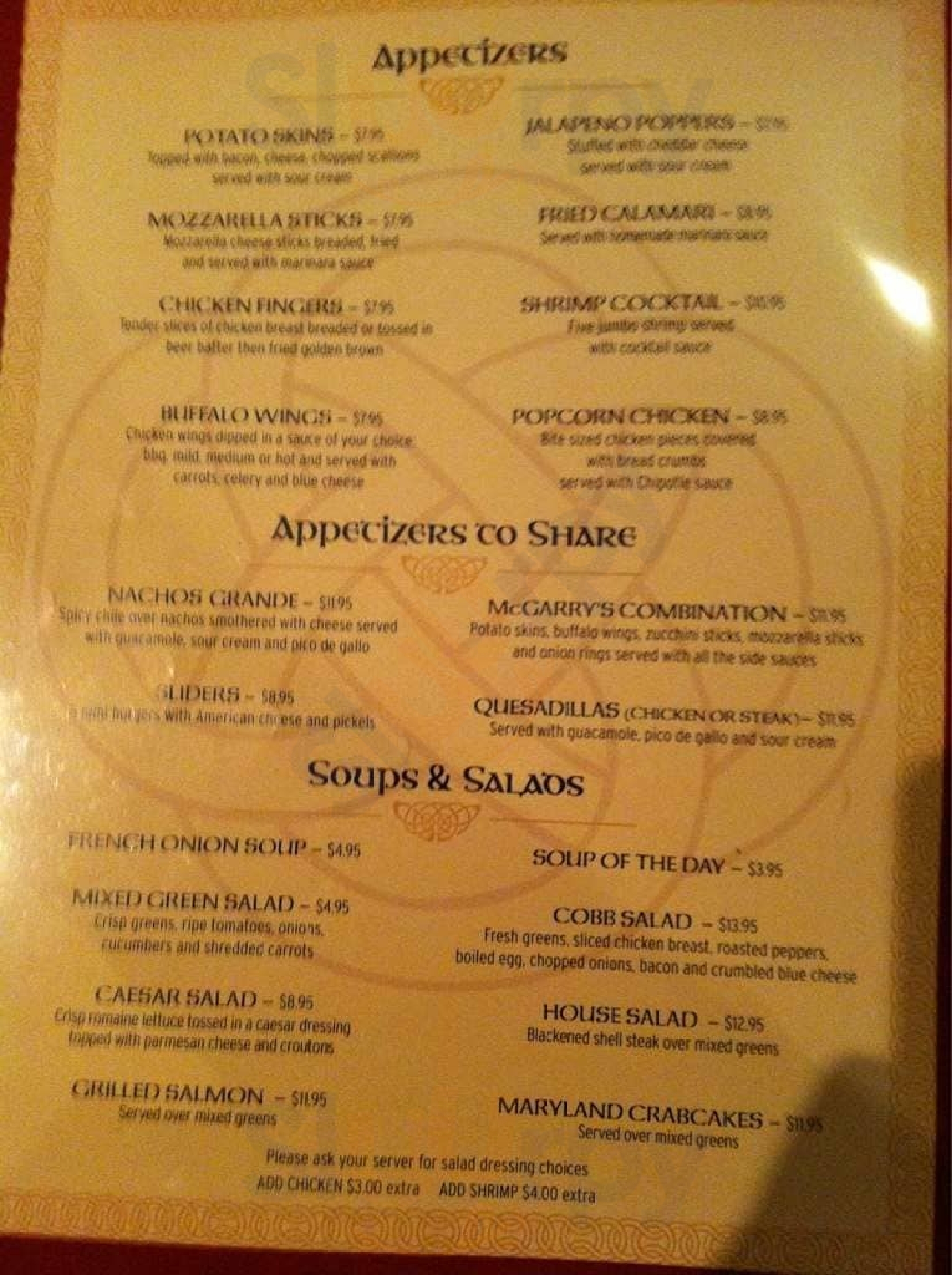 Mcgarry's New York City Menu - 1