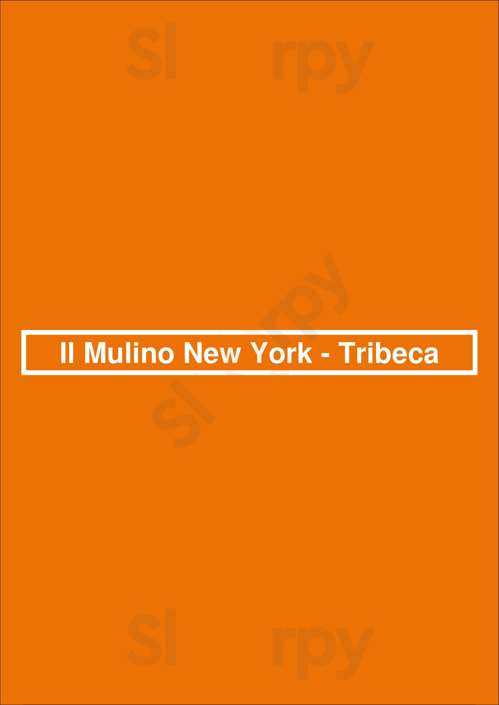 Il Mulino New York - Tribeca New York City Menu - 1