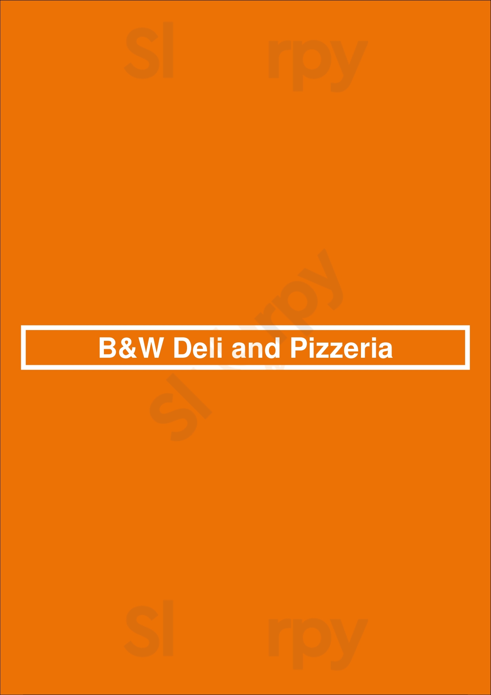 B&w Deli And Pizzeria New York City Menu - 1